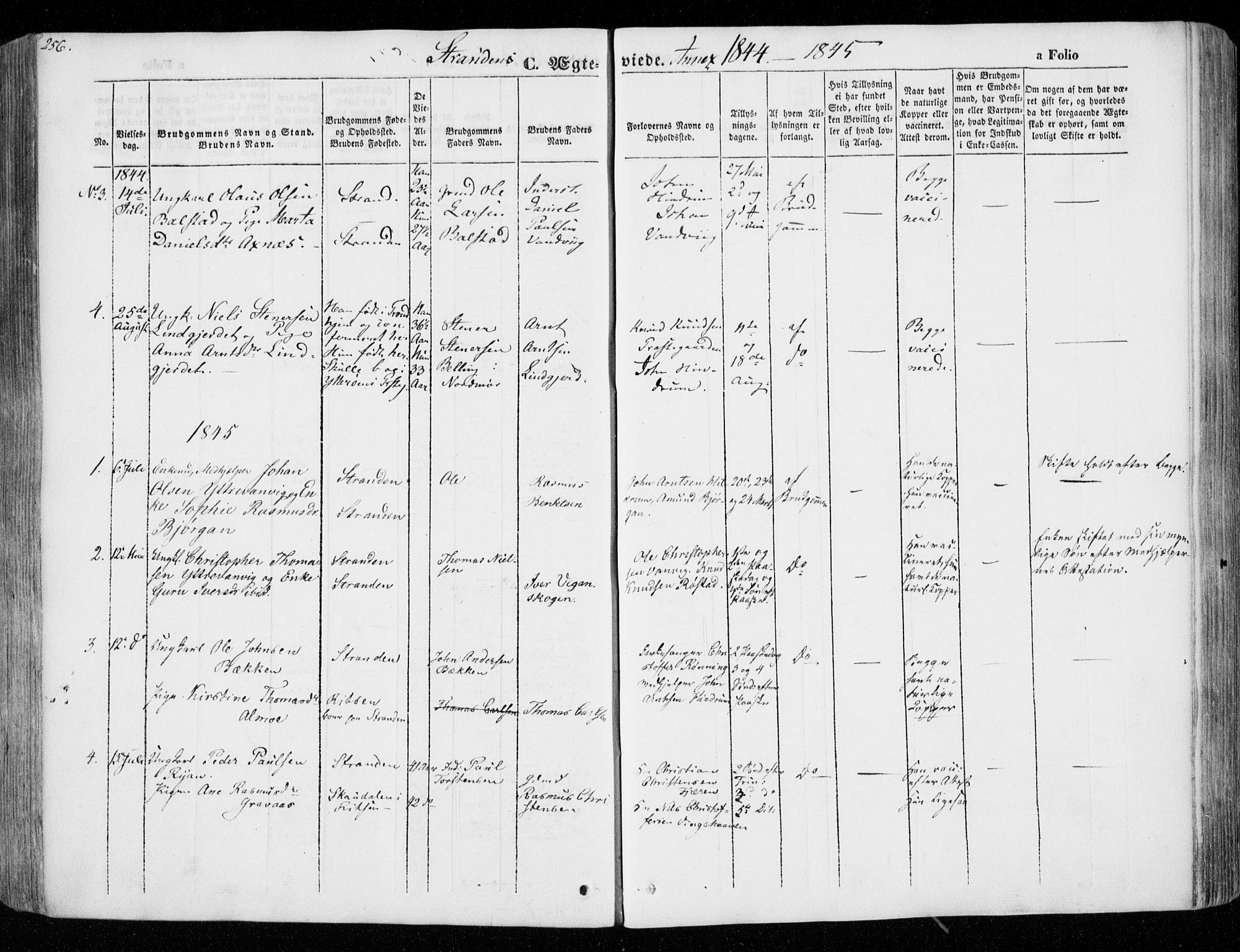 Ministerialprotokoller, klokkerbøker og fødselsregistre - Nord-Trøndelag, SAT/A-1458/701/L0007: Parish register (official) no. 701A07 /2, 1842-1854, p. 256