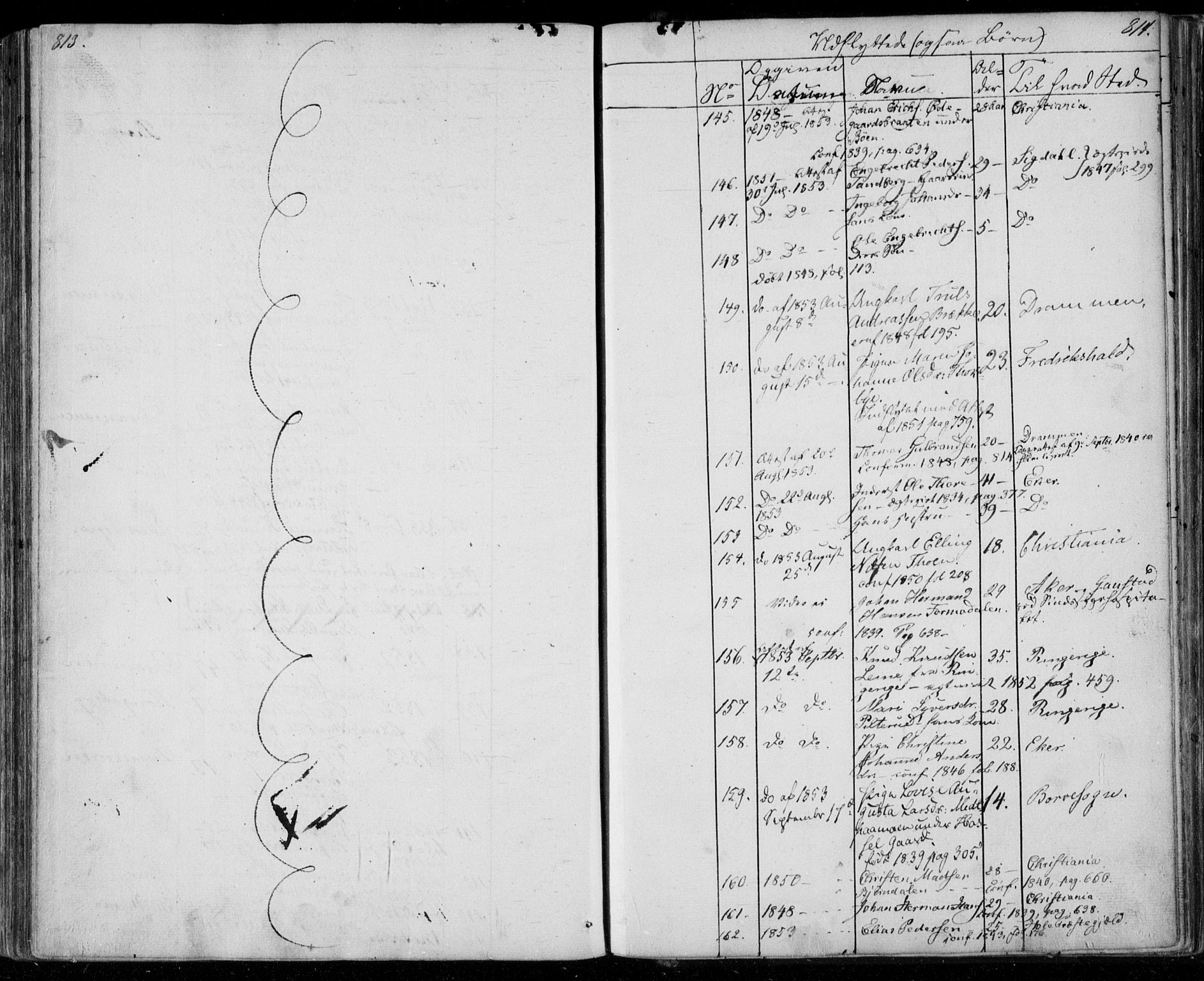 Modum kirkebøker, AV/SAKO-A-234/F/Fa/L0008: Parish register (official) no. 8, 1851-1859, p. 813-814