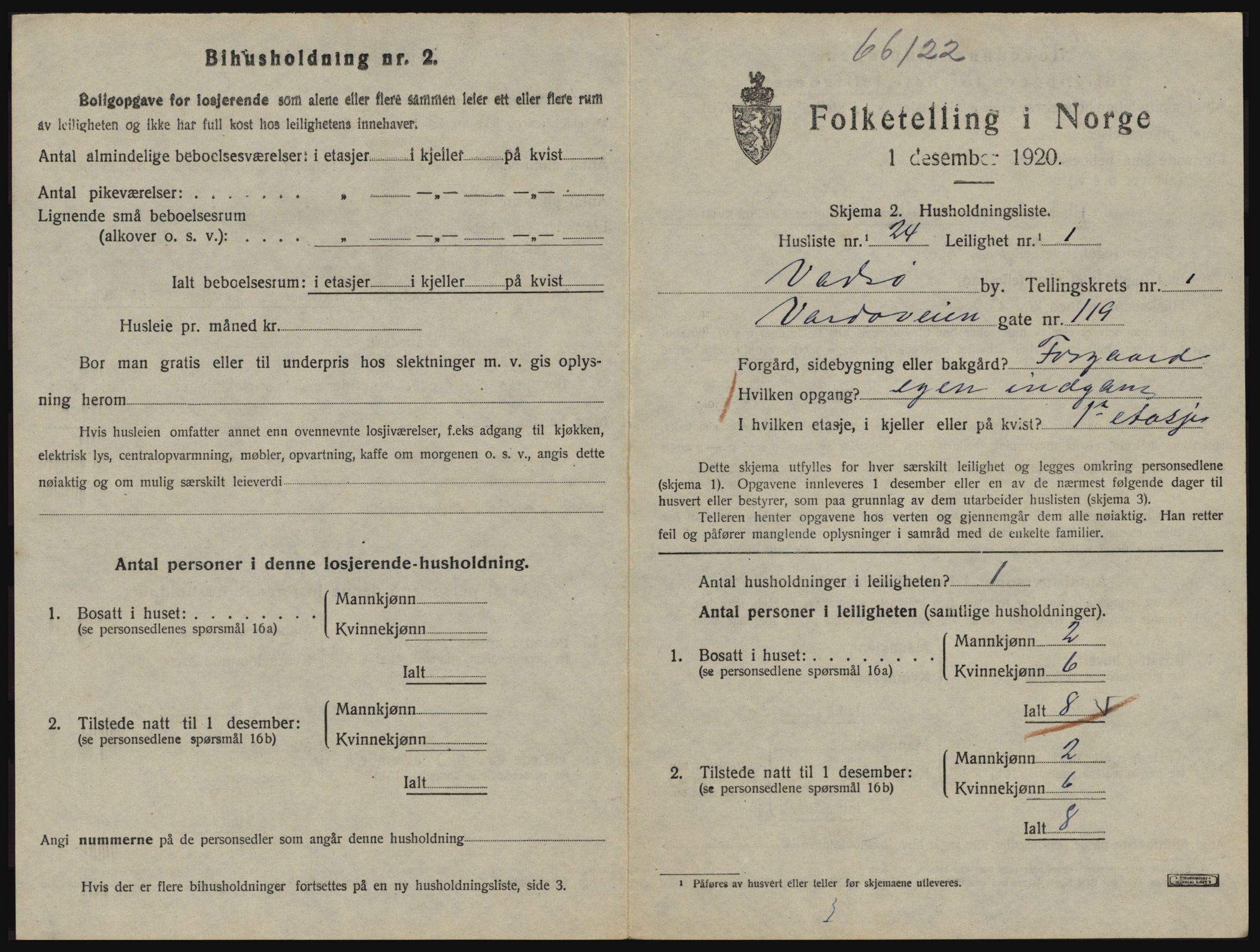 SATØ, 1920 census for Vadsø, 1920, p. 638