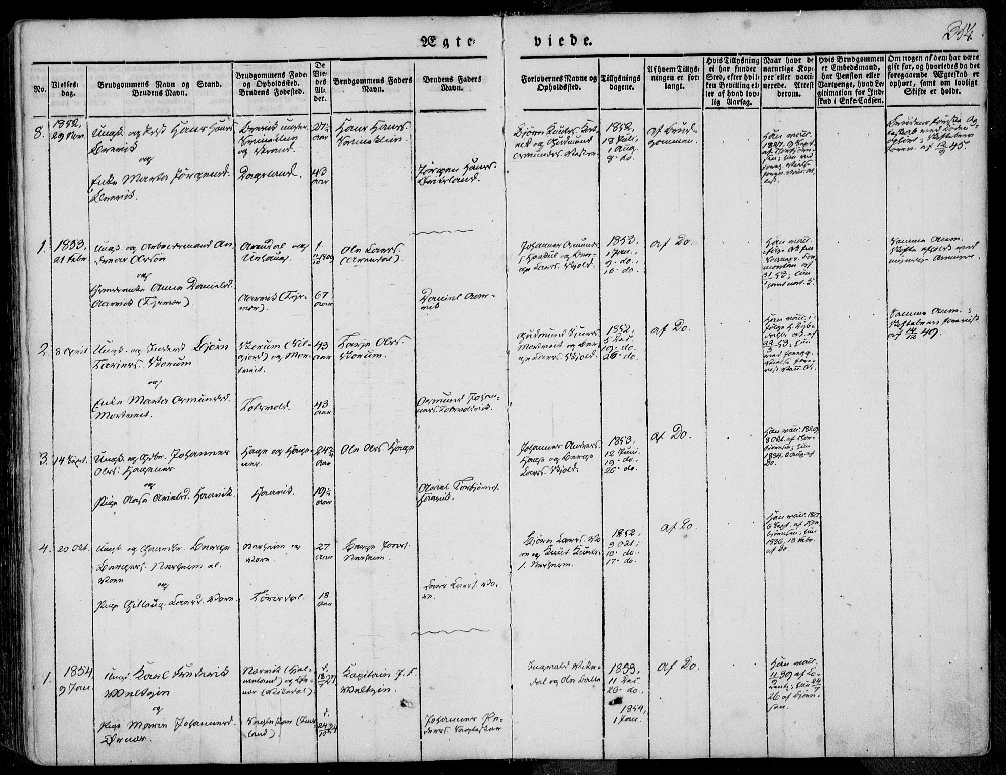 Skjold sokneprestkontor, AV/SAST-A-101847/H/Ha/Haa/L0006: Parish register (official) no. A 6.1, 1835-1858, p. 354