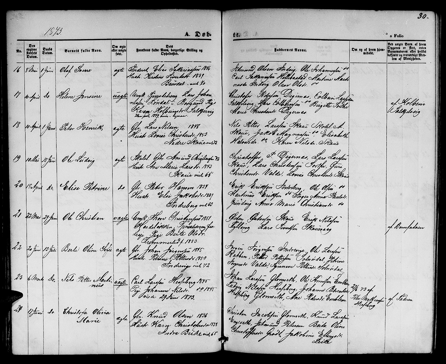 Ministerialprotokoller, klokkerbøker og fødselsregistre - Møre og Romsdal, AV/SAT-A-1454/524/L0364: Parish register (copy) no. 524C05, 1865-1879, p. 30