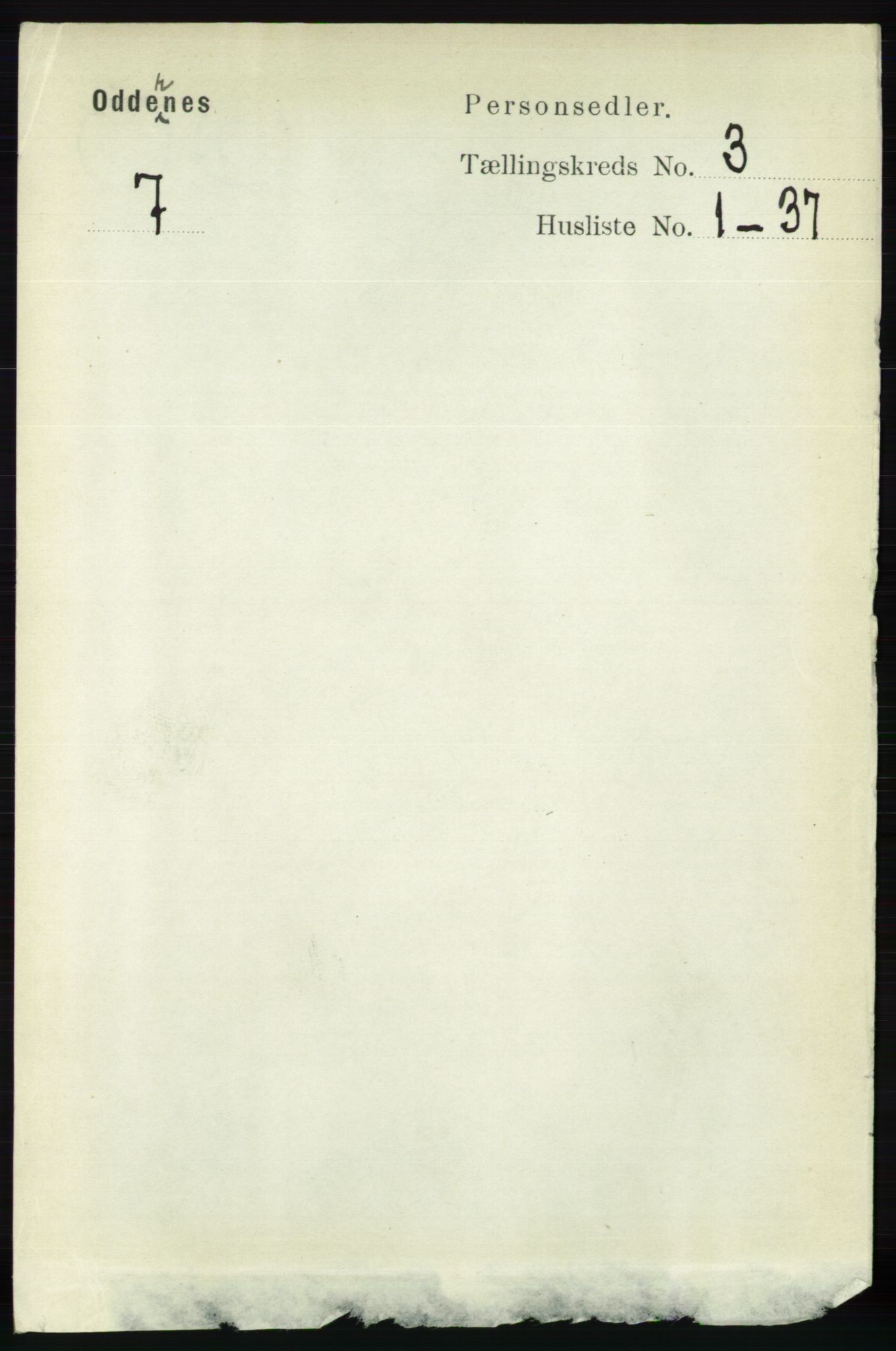 RA, 1891 census for 1012 Oddernes, 1891, p. 823