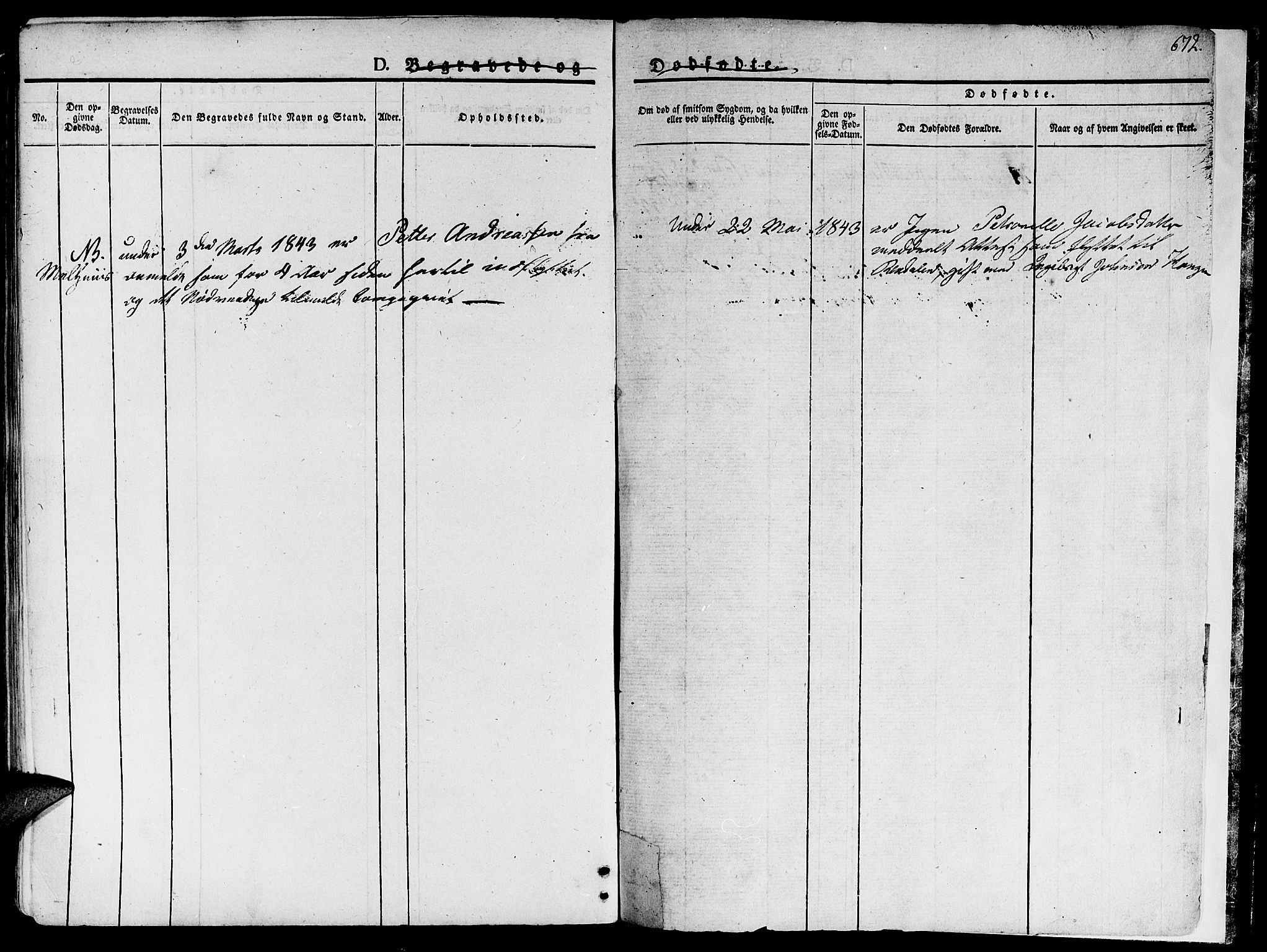 Ministerialprotokoller, klokkerbøker og fødselsregistre - Sør-Trøndelag, AV/SAT-A-1456/681/L0930: Parish register (official) no. 681A08, 1829-1844, p. 672