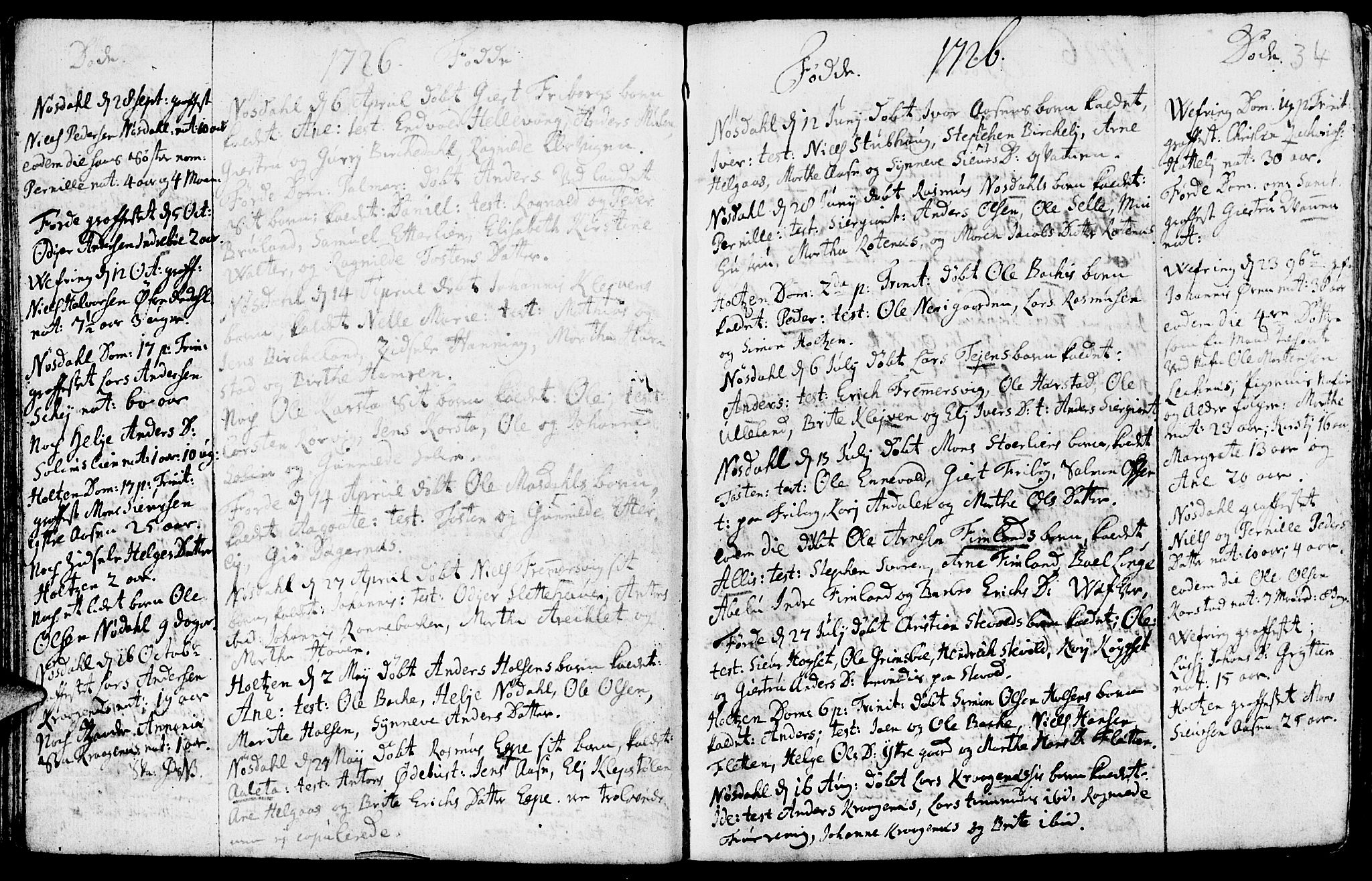 Førde sokneprestembete, AV/SAB-A-79901/H/Haa/Haaa/L0001: Parish register (official) no. A 1, 1720-1727, p. 34