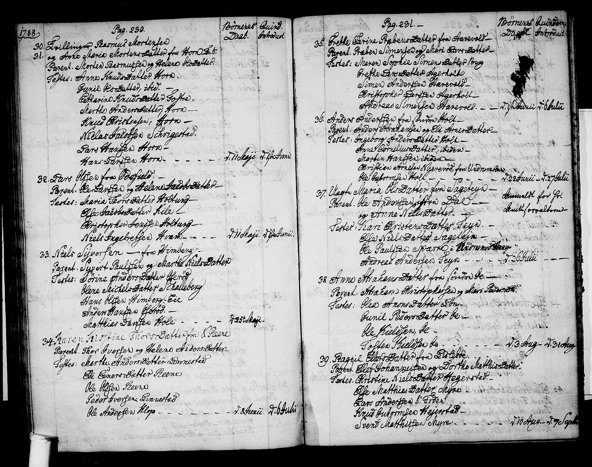 Ramnes kirkebøker, SAKO/A-314/F/Fa/L0002: Parish register (official) no. I 2, 1773-1790, p. 230-231
