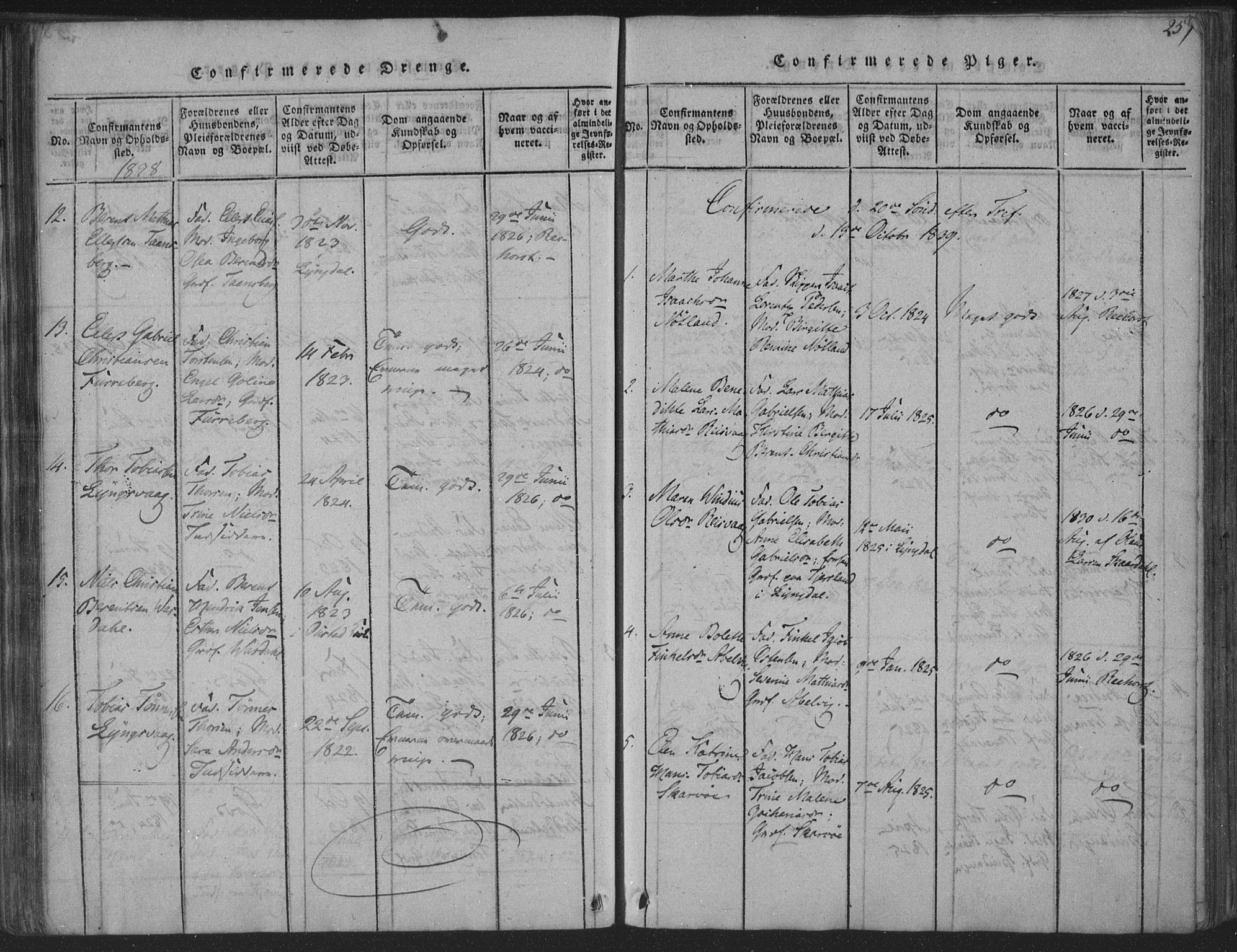 Herad sokneprestkontor, SAK/1111-0018/F/Fa/Fab/L0002: Parish register (official) no. A 2, 1816-1844, p. 259
