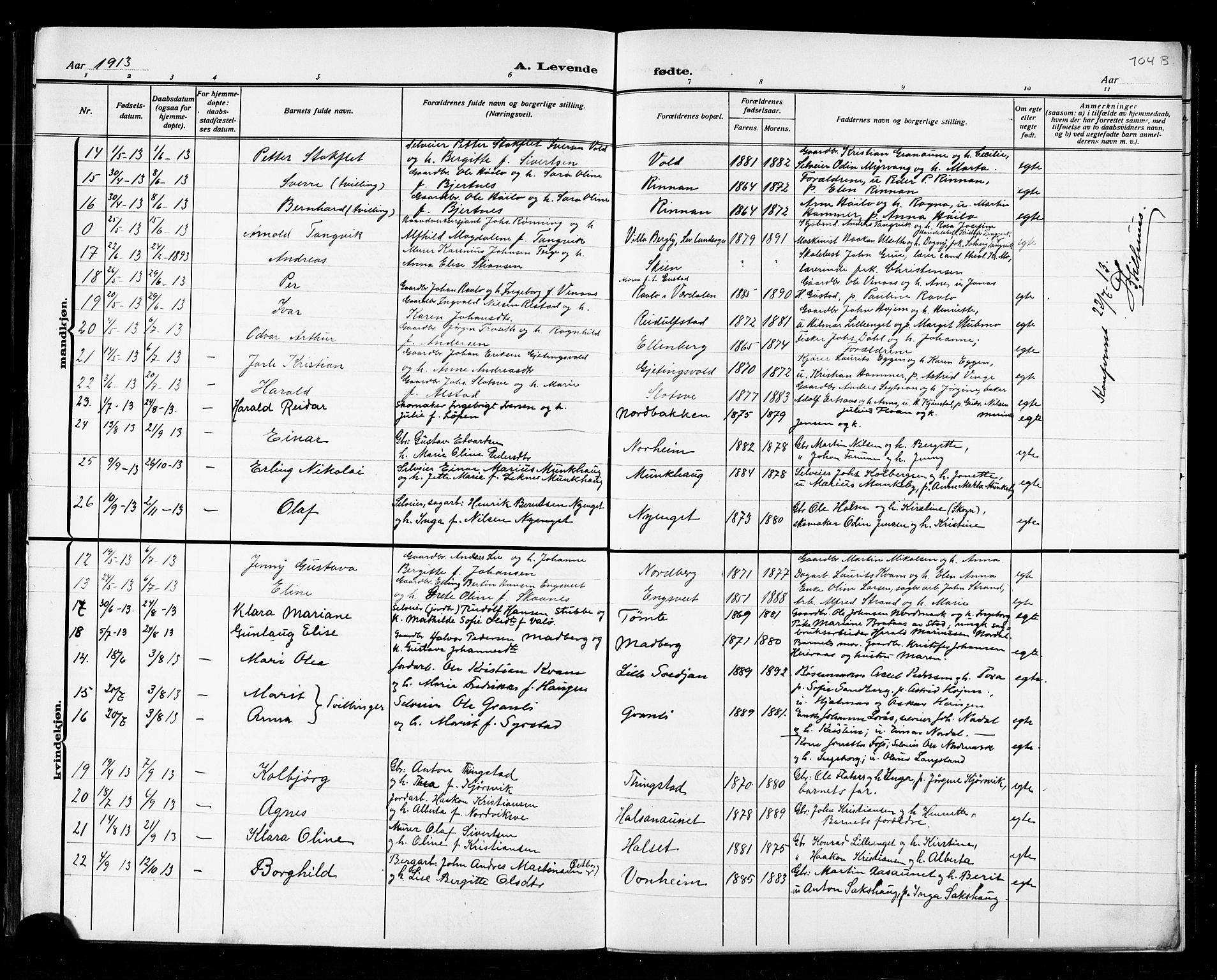 Ministerialprotokoller, klokkerbøker og fødselsregistre - Nord-Trøndelag, SAT/A-1458/721/L0208: Parish register (copy) no. 721C01, 1880-1917, p. 96j