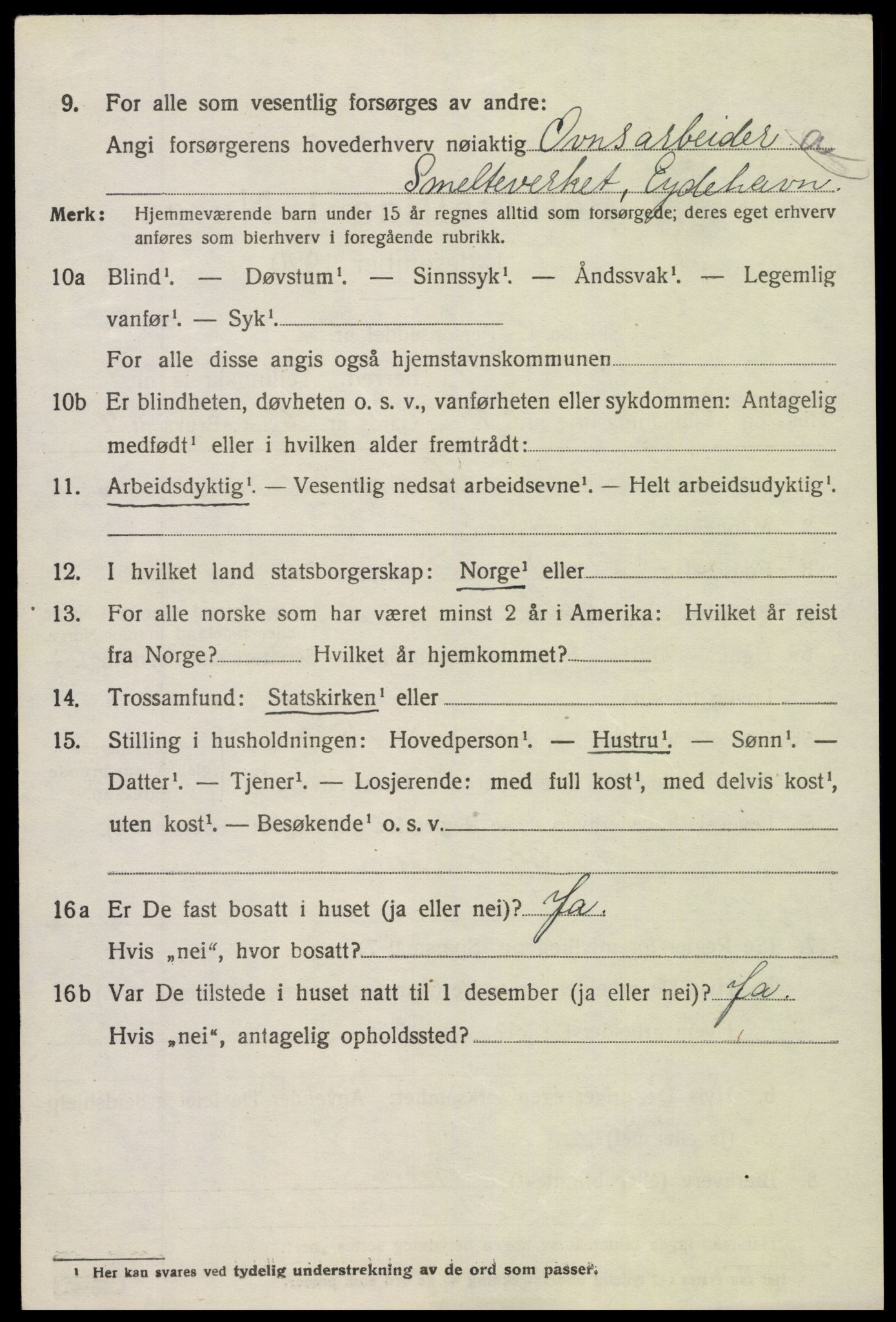 SAK, 1920 census for Holt, 1920, p. 1607