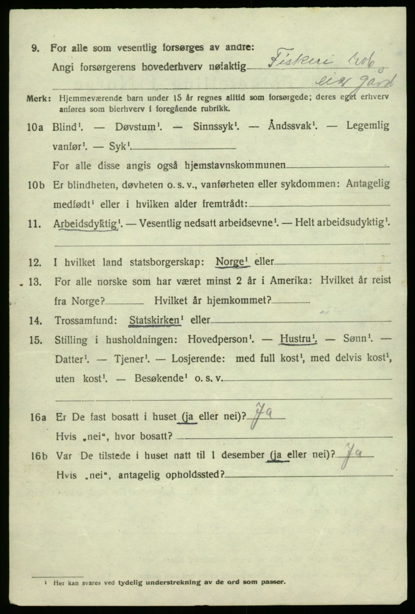 SAB, 1920 census for Herdla, 1920, p. 5742