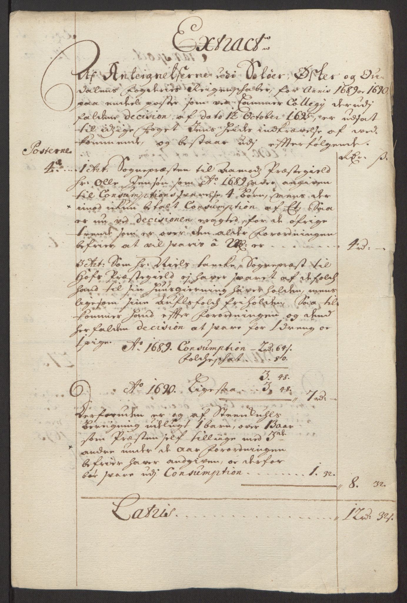 Rentekammeret inntil 1814, Reviderte regnskaper, Fogderegnskap, AV/RA-EA-4092/R13/L0833: Fogderegnskap Solør, Odal og Østerdal, 1695, p. 37