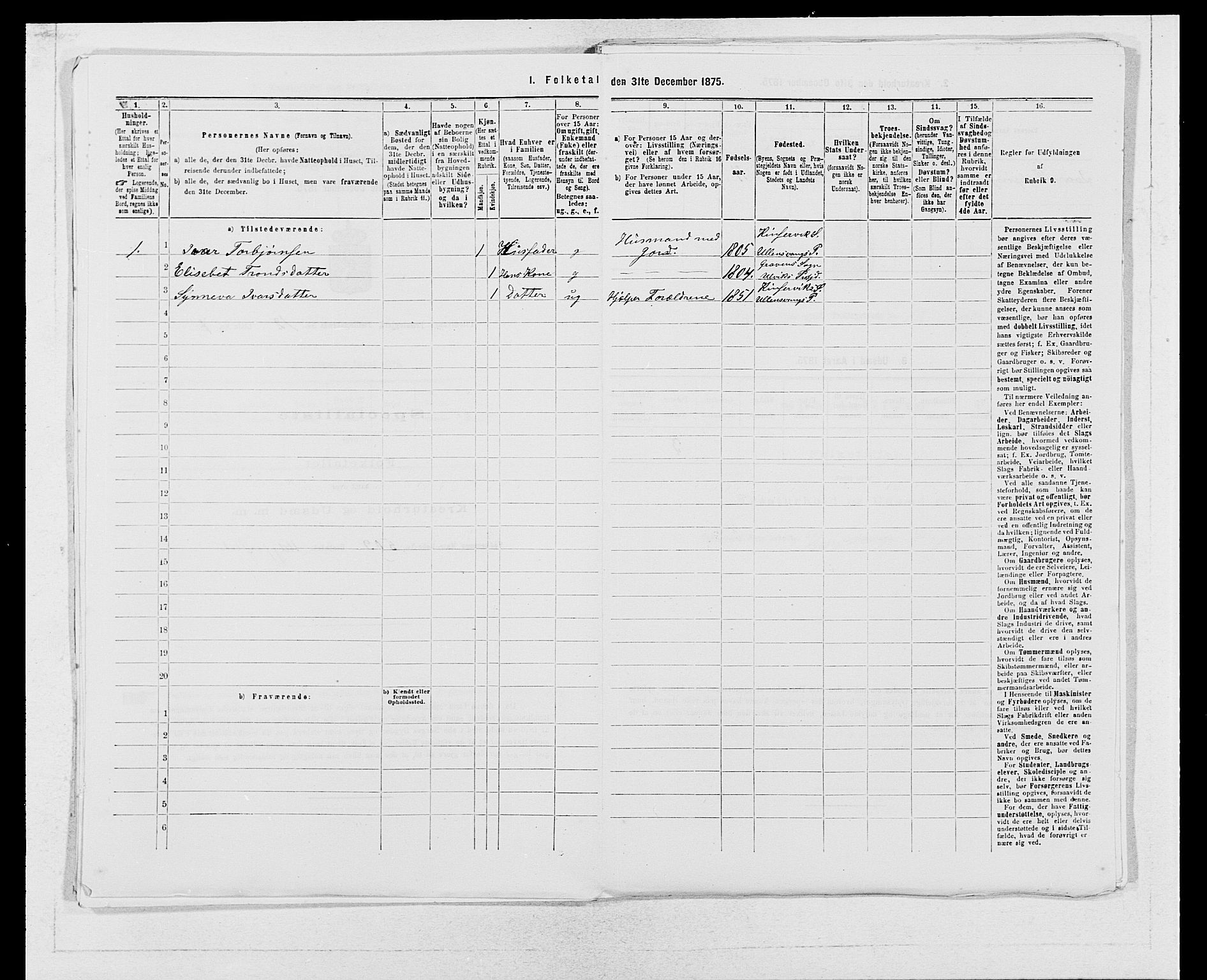 SAB, 1875 census for 1230P Ullensvang, 1875, p. 1232