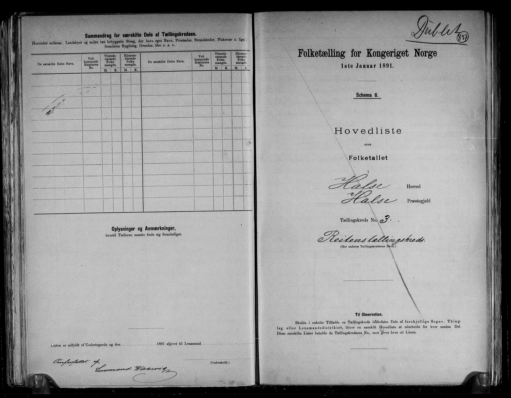 RA, 1891 census for 1571 Halsa, 1891, p. 15