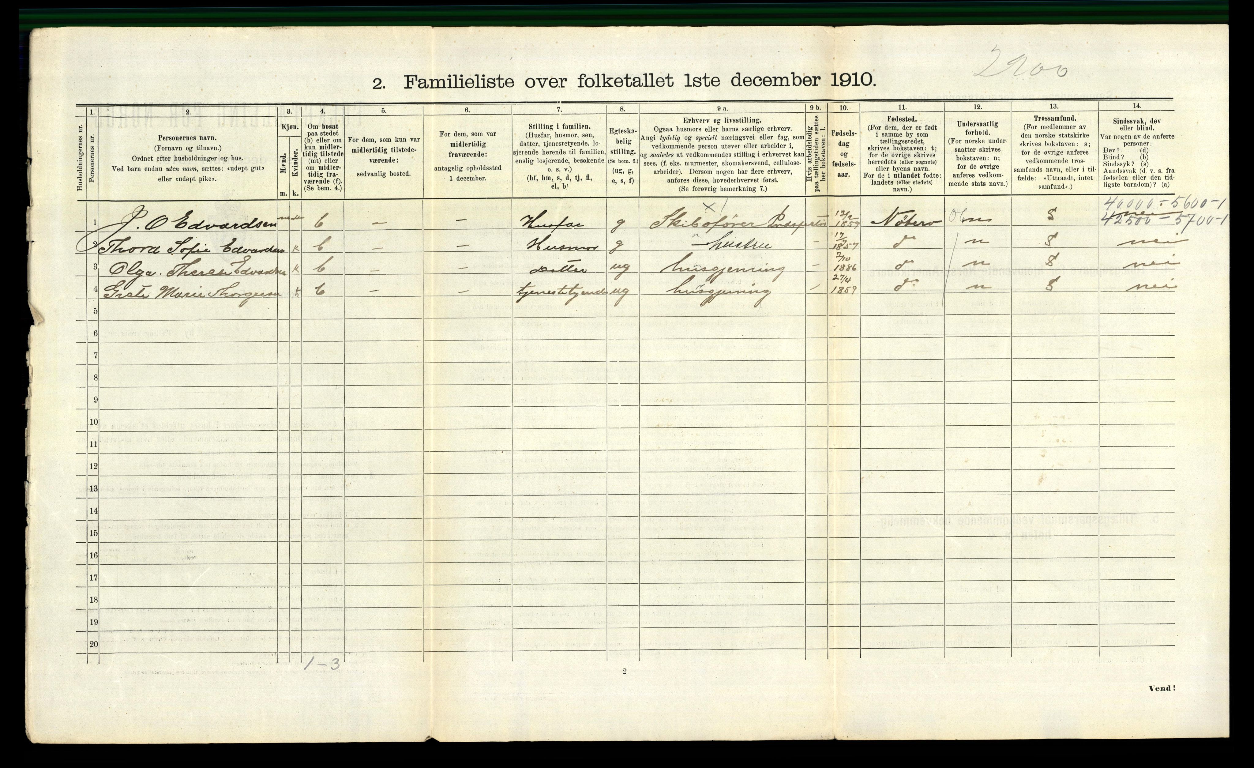 RA, 1910 census for Tønsberg, 1910, p. 1902