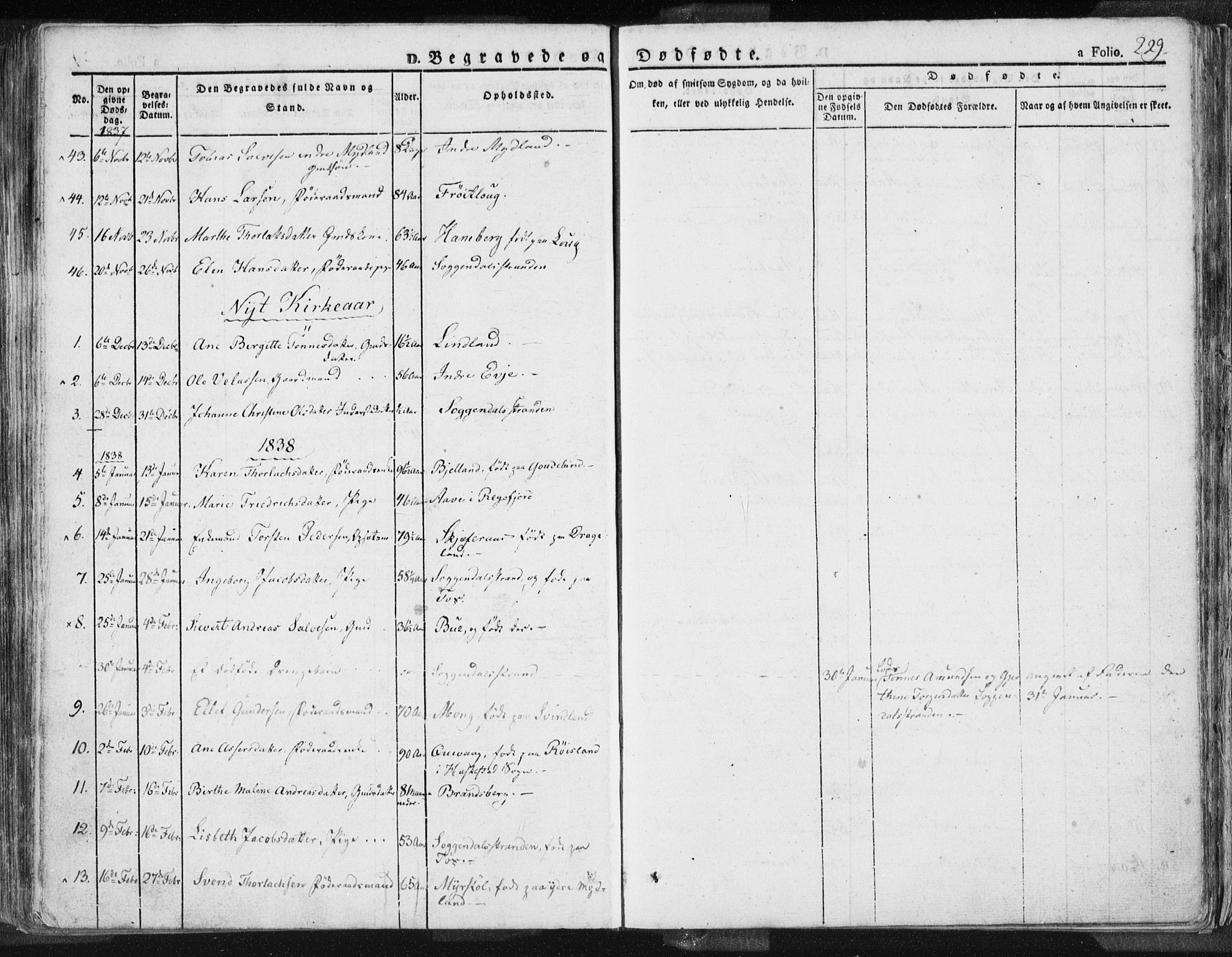 Sokndal sokneprestkontor, SAST/A-101808: Parish register (official) no. A 7.1, 1826-1842, p. 229