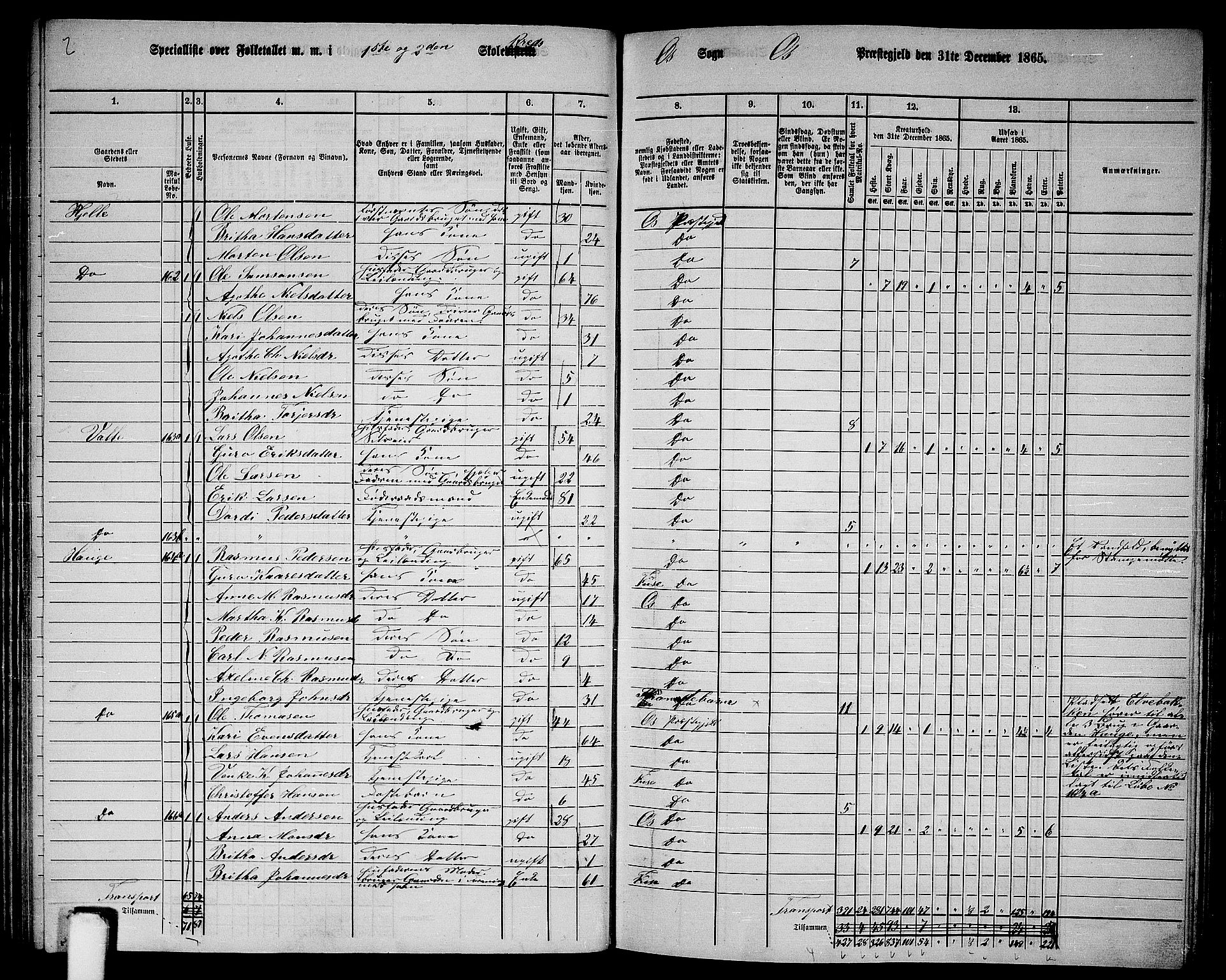 RA, 1865 census for Os, 1865, p. 79