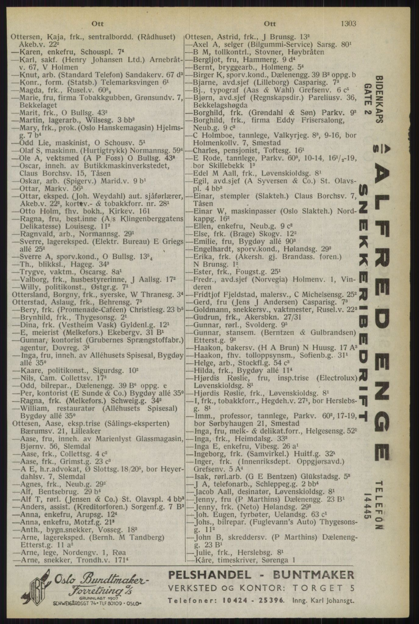 Kristiania/Oslo adressebok, PUBL/-, 1944, p. 1303