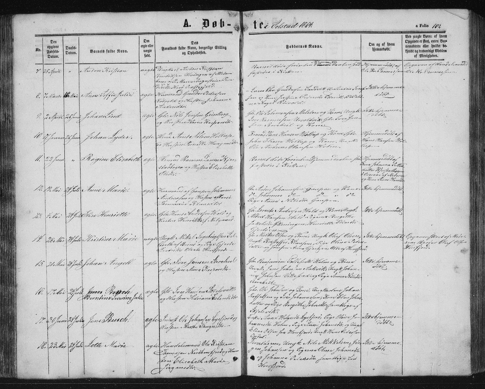 Ministerialprotokoller, klokkerbøker og fødselsregistre - Nordland, SAT/A-1459/810/L0159: Parish register (copy) no. 810C02 /2, 1863-1883, p. 102