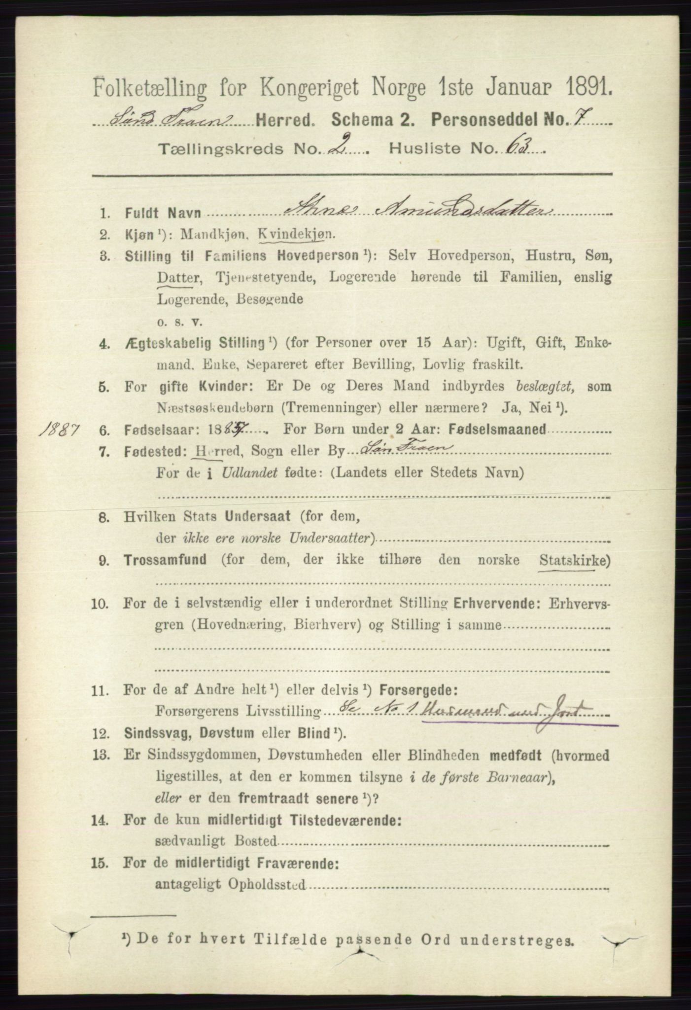 RA, 1891 census for 0519 Sør-Fron, 1891, p. 901