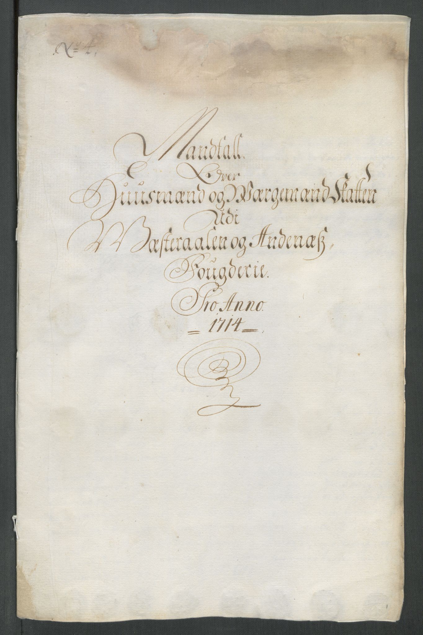 Rentekammeret inntil 1814, Reviderte regnskaper, Fogderegnskap, RA/EA-4092/R67/L4680: Fogderegnskap Vesterålen, Andenes og Lofoten, 1714, p. 67