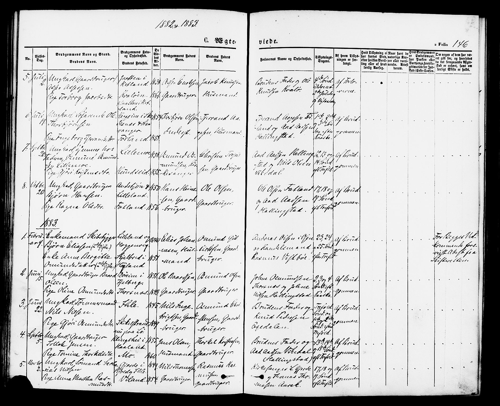Vikedal sokneprestkontor, SAST/A-101840/01/IV: Parish register (official) no. A 7, 1868-1883, p. 146