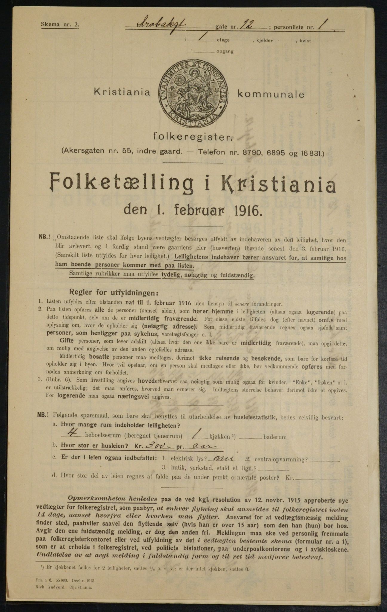 OBA, Municipal Census 1916 for Kristiania, 1916, p. 17503