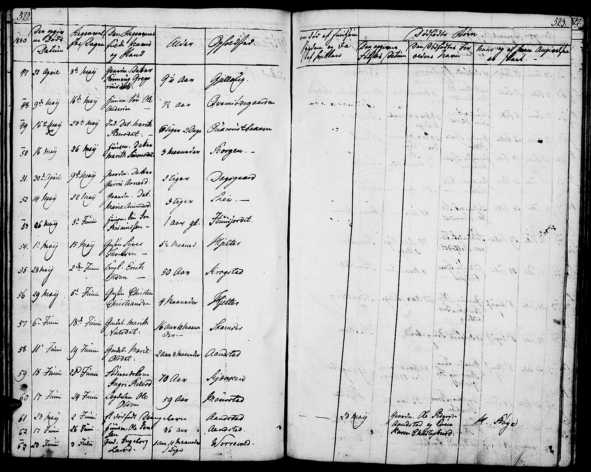 Lom prestekontor, AV/SAH-PREST-070/K/L0005: Parish register (official) no. 5, 1825-1837, p. 522-523