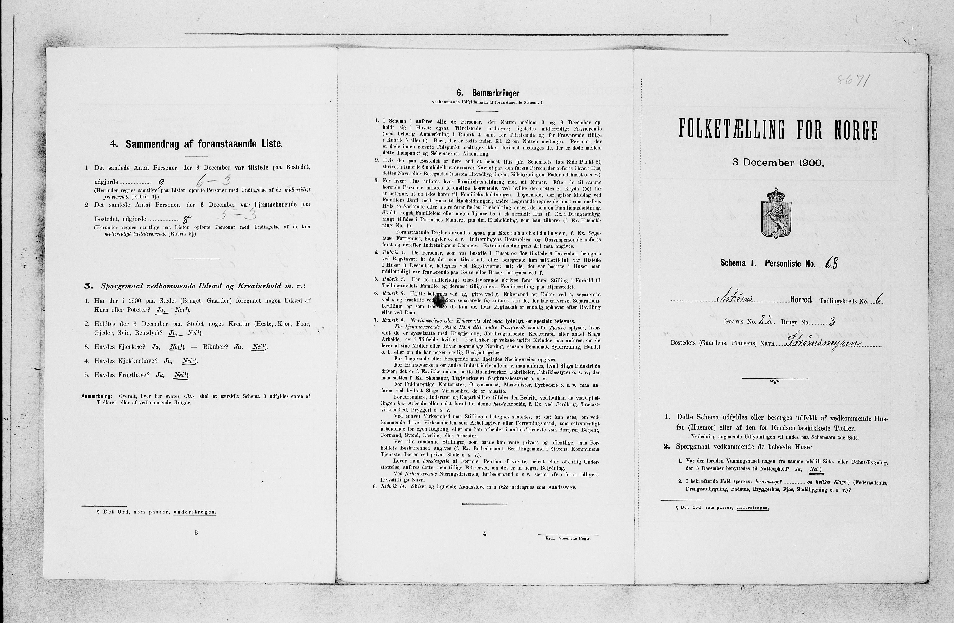 SAB, 1900 census for Askøy, 1900, p. 911