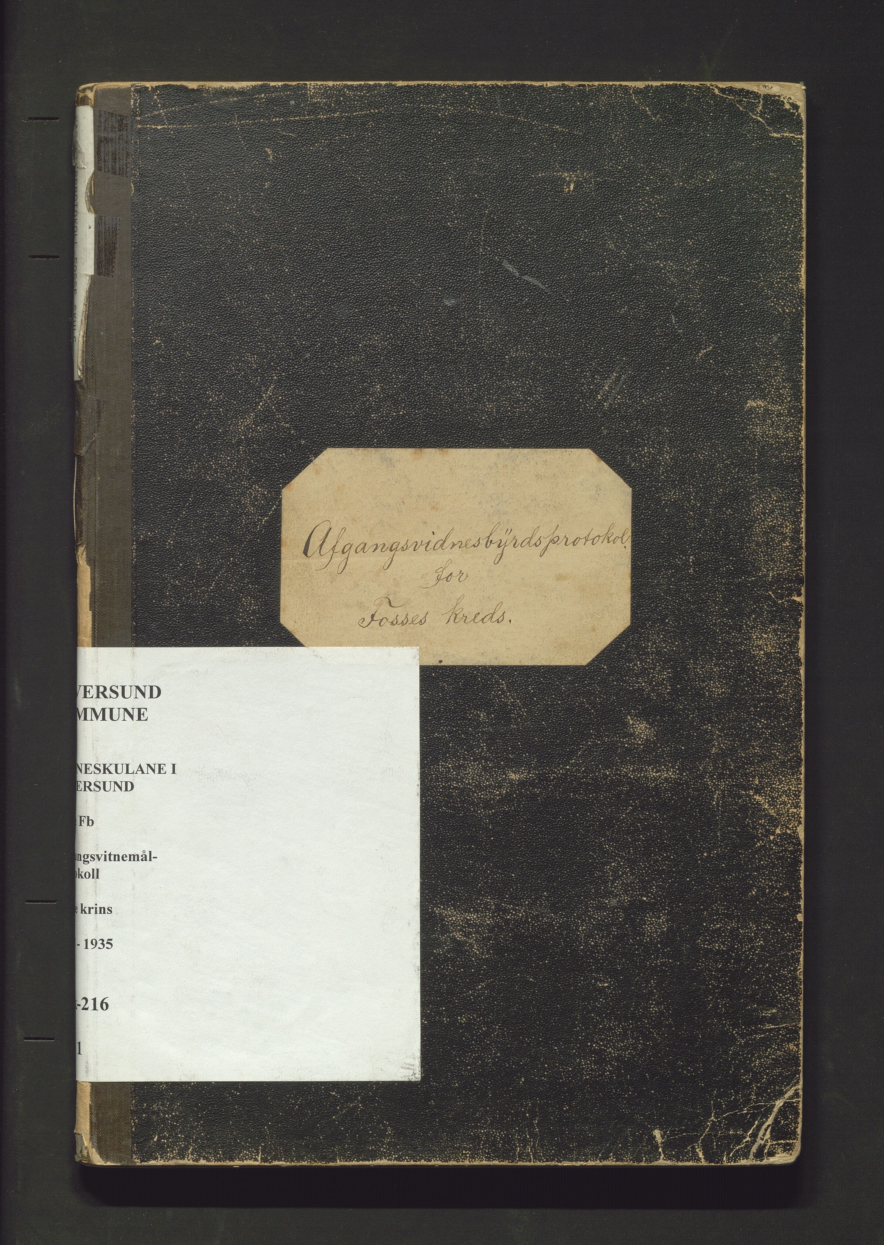 Alversund kommune. Barneskulane, IKAH/1257-231/F/Fb/L0001: Avgangsvitnemålprotokoll for Fosse krins, 1894-1935