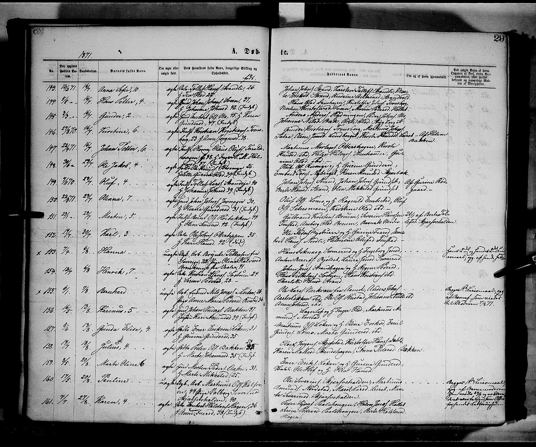 Elverum prestekontor, AV/SAH-PREST-044/H/Ha/Haa/L0011: Parish register (official) no. 11, 1869-1879, p. 29