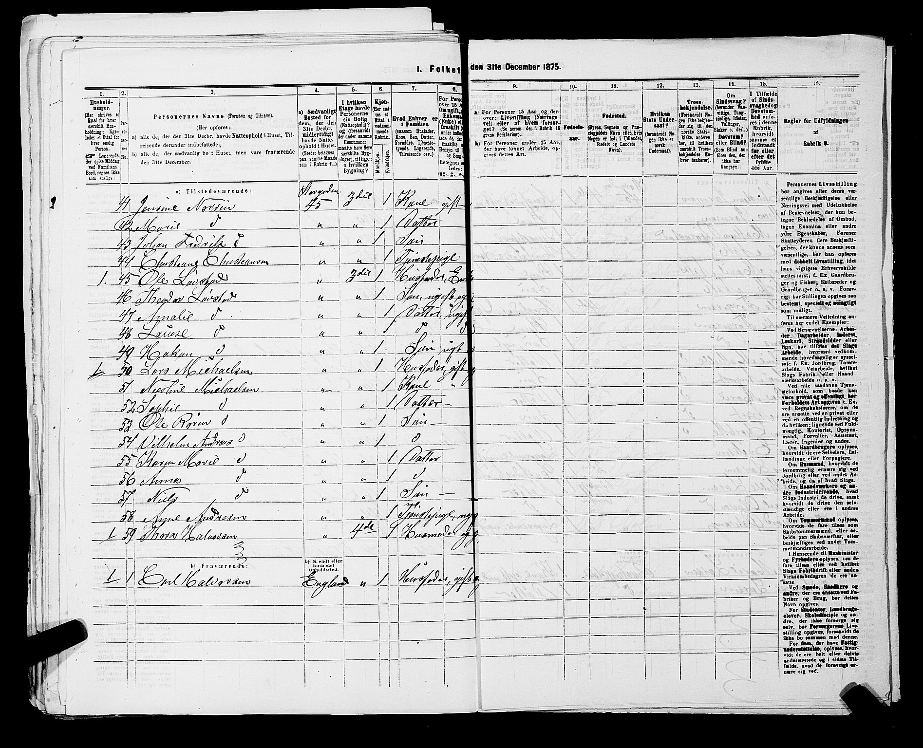 RA, 1875 census for 0301 Kristiania, 1875, p. 1599