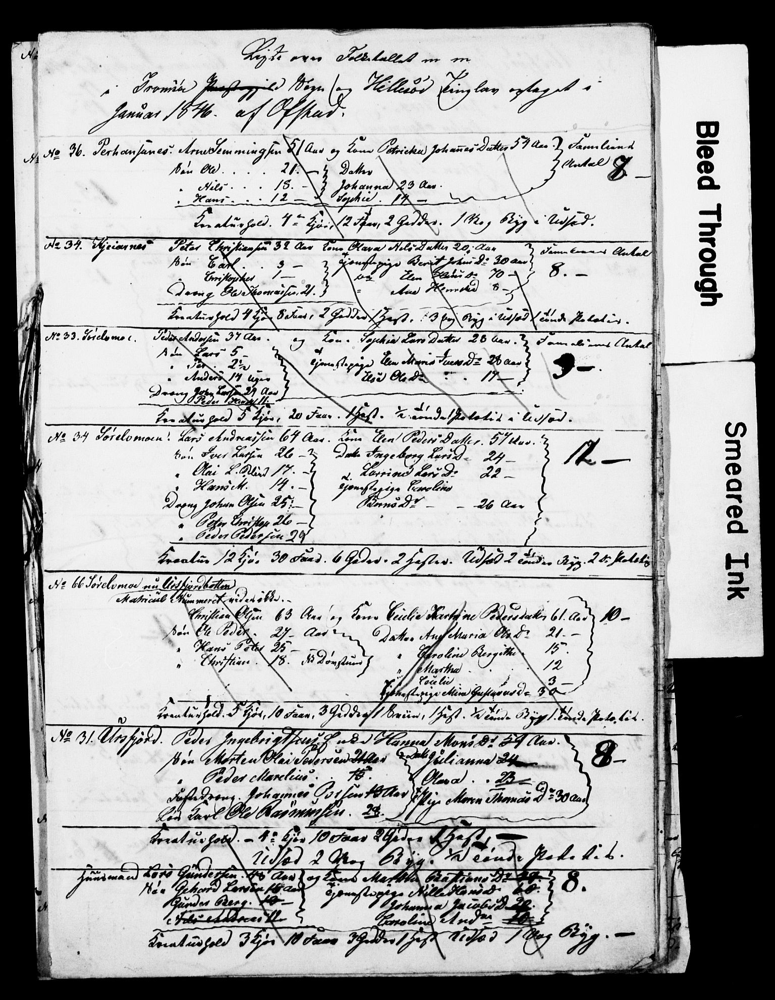 , 1845 Census for Tromsø, 1845, p. 2