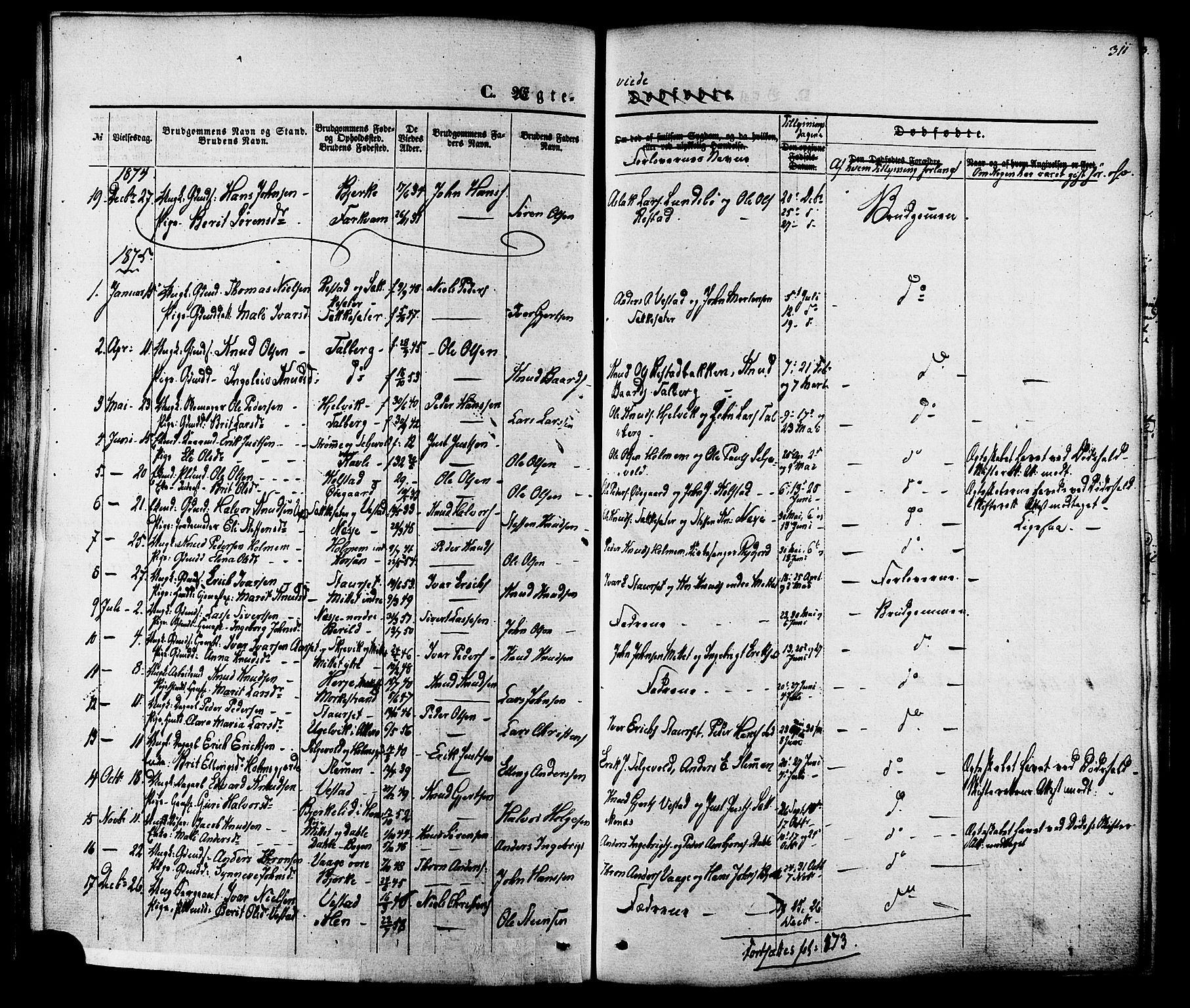 Ministerialprotokoller, klokkerbøker og fødselsregistre - Møre og Romsdal, SAT/A-1454/547/L0603: Parish register (official) no. 547A05, 1846-1877, p. 311