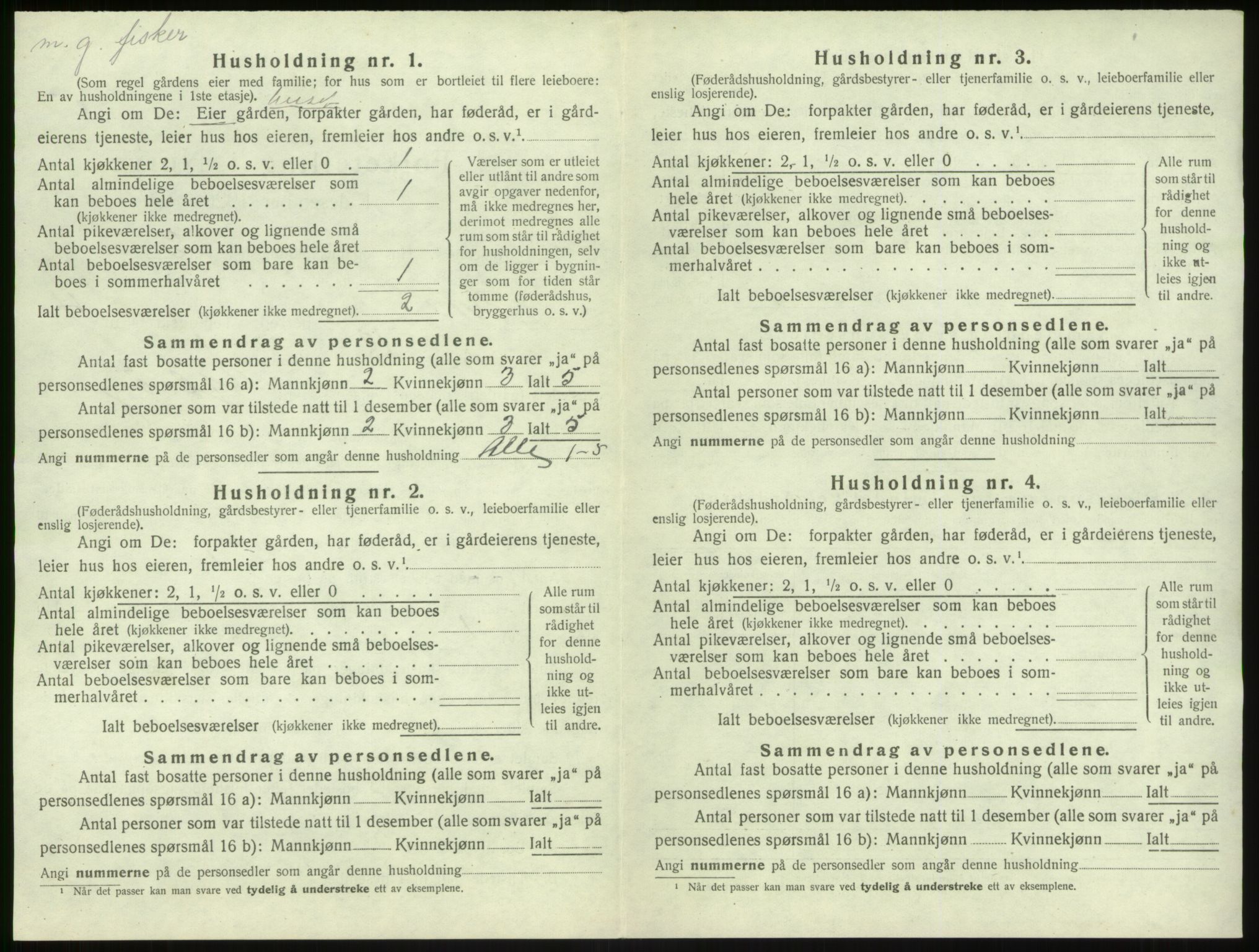 SAB, 1920 census for Solund, 1920, p. 229