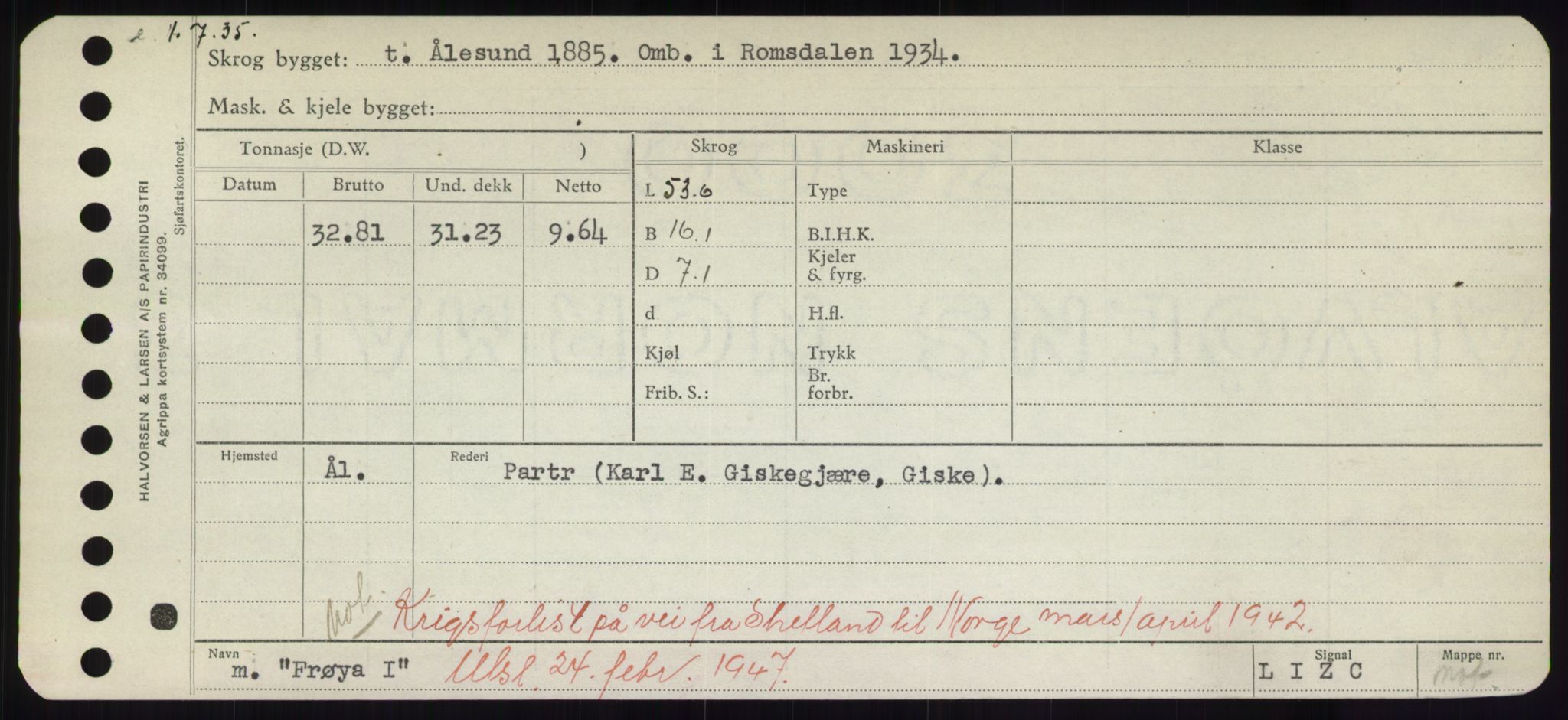 Sjøfartsdirektoratet med forløpere, Skipsmålingen, RA/S-1627/H/Hd/L0011: Fartøy, Fla-Får, p. 557