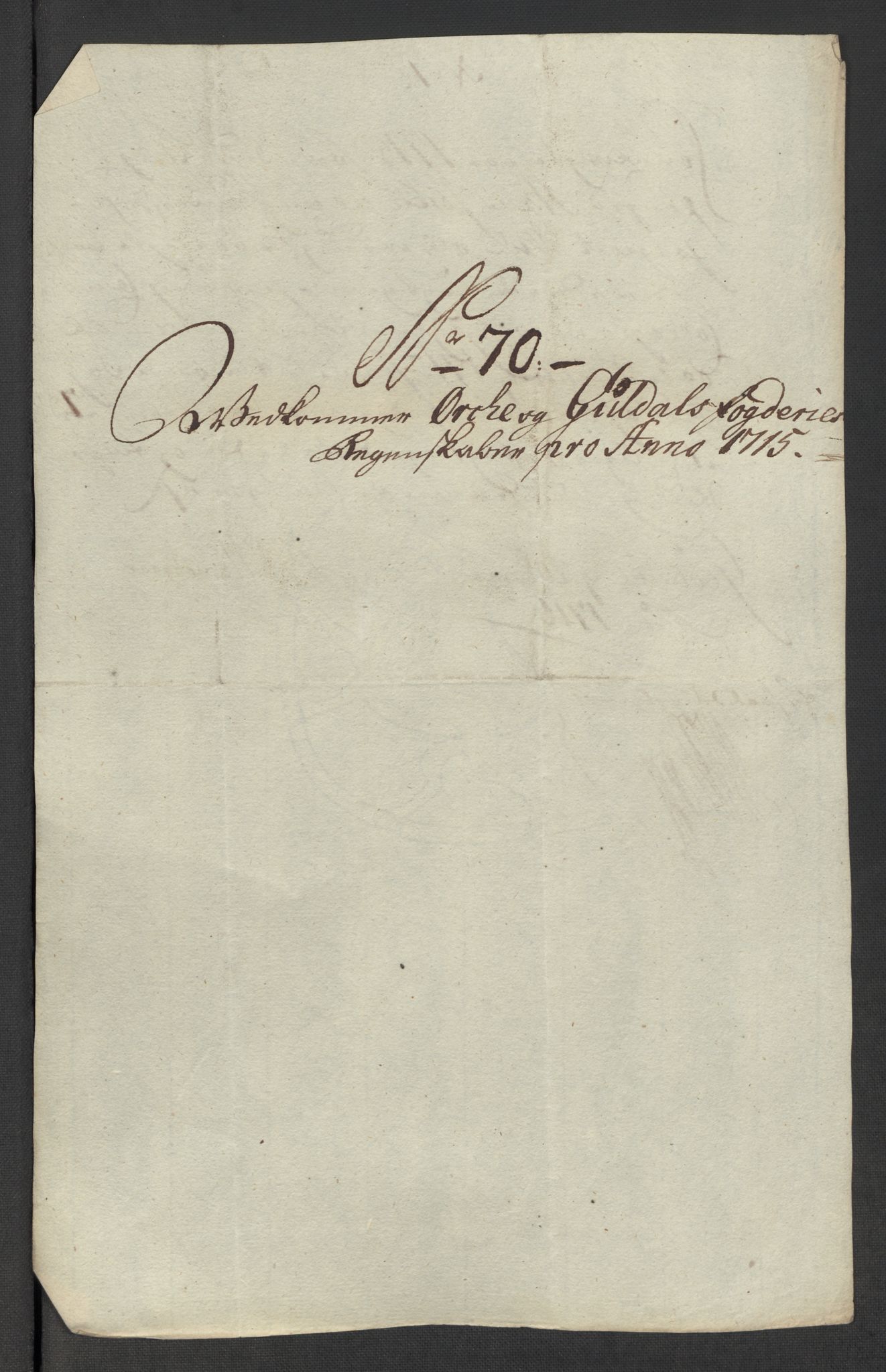 Rentekammeret inntil 1814, Reviderte regnskaper, Fogderegnskap, AV/RA-EA-4092/R60/L3966: Fogderegnskap Orkdal og Gauldal, 1715, p. 490