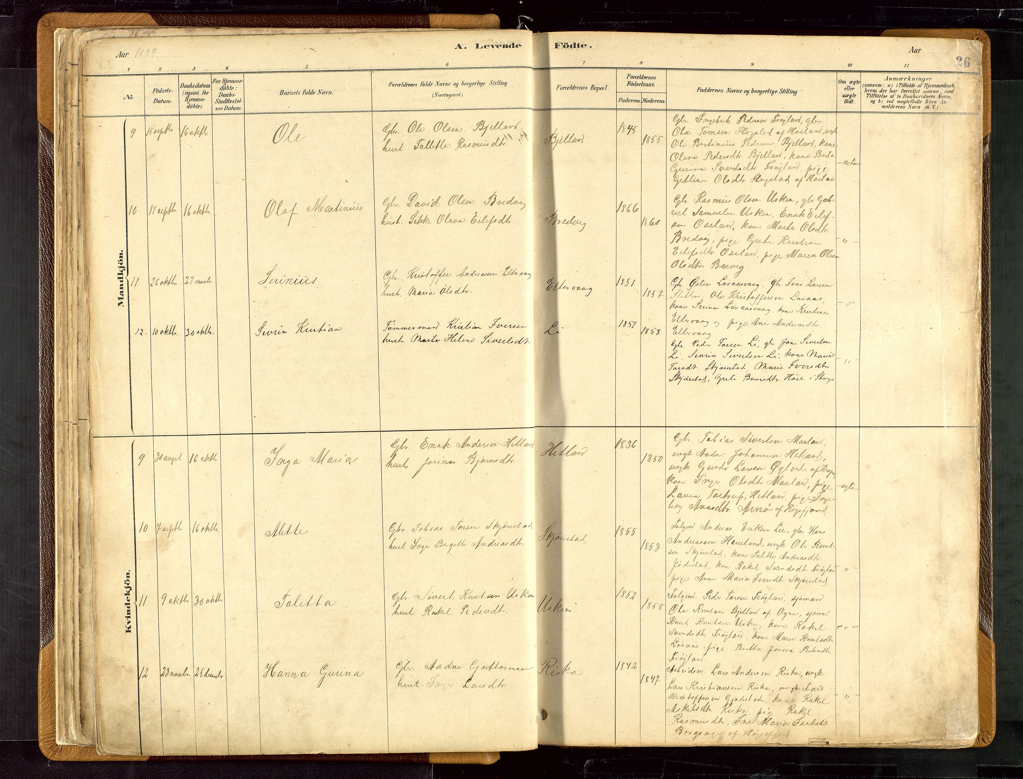 Hetland sokneprestkontor, SAST/A-101826/30/30BB/L0007: Parish register (copy) no. B 7, 1878-1910, p. 26