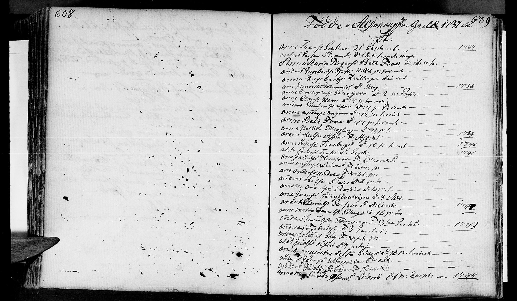 Ministerialprotokoller, klokkerbøker og fødselsregistre - Nordland, SAT/A-1459/830/L0435: Parish register (official) no. 830A04, 1737-1768, p. 608-609