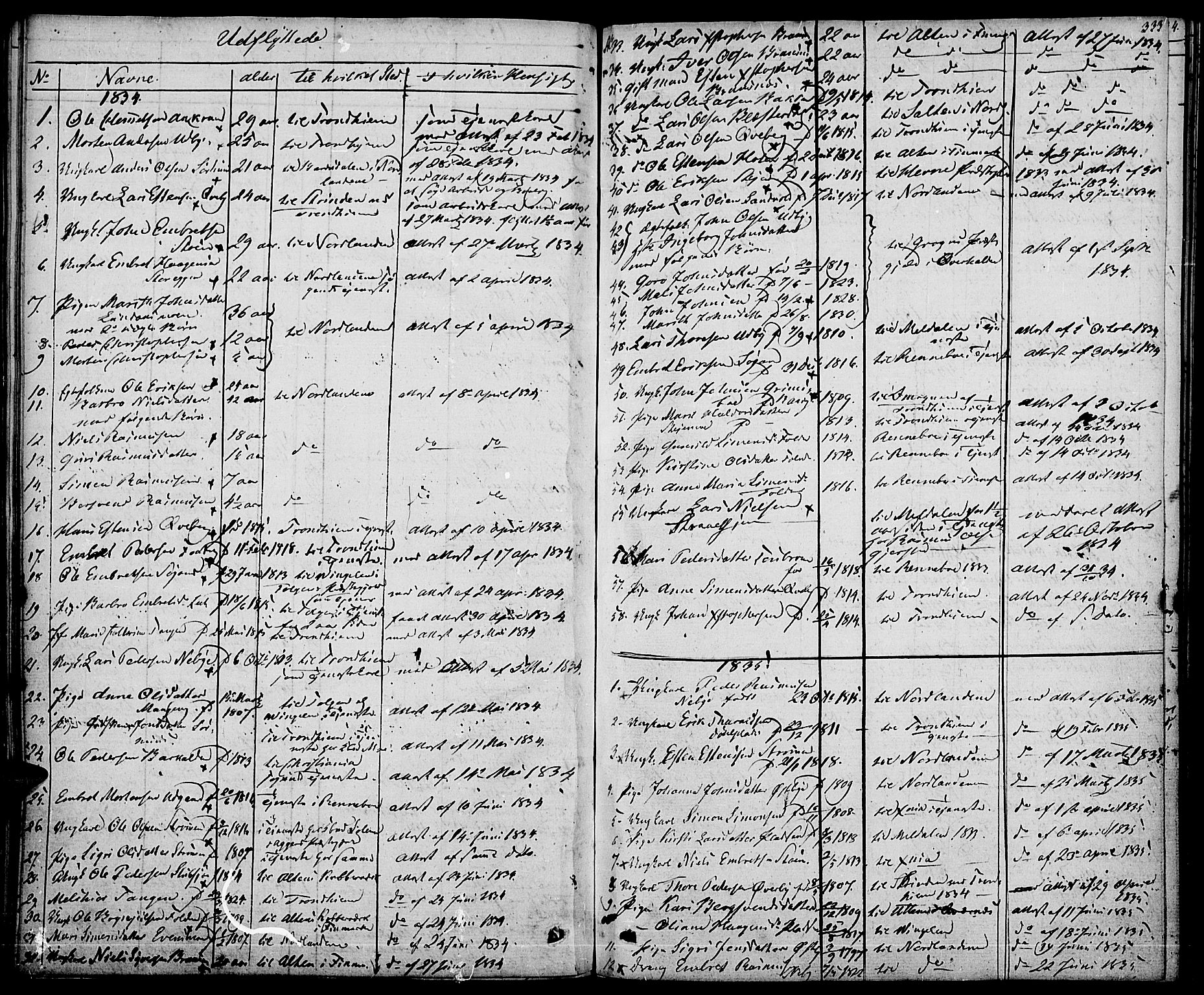 Tynset prestekontor, SAH/PREST-058/H/Ha/Haa/L0019: Parish register (official) no. 19, 1829-1847, p. 333