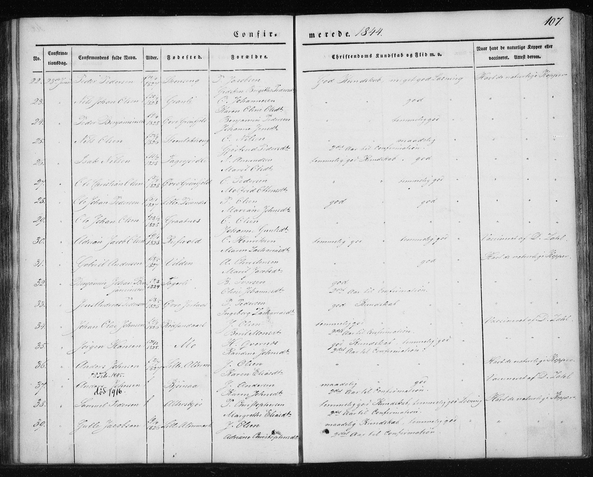 Ministerialprotokoller, klokkerbøker og fødselsregistre - Nordland, SAT/A-1459/827/L0391: Parish register (official) no. 827A03, 1842-1852, p. 107