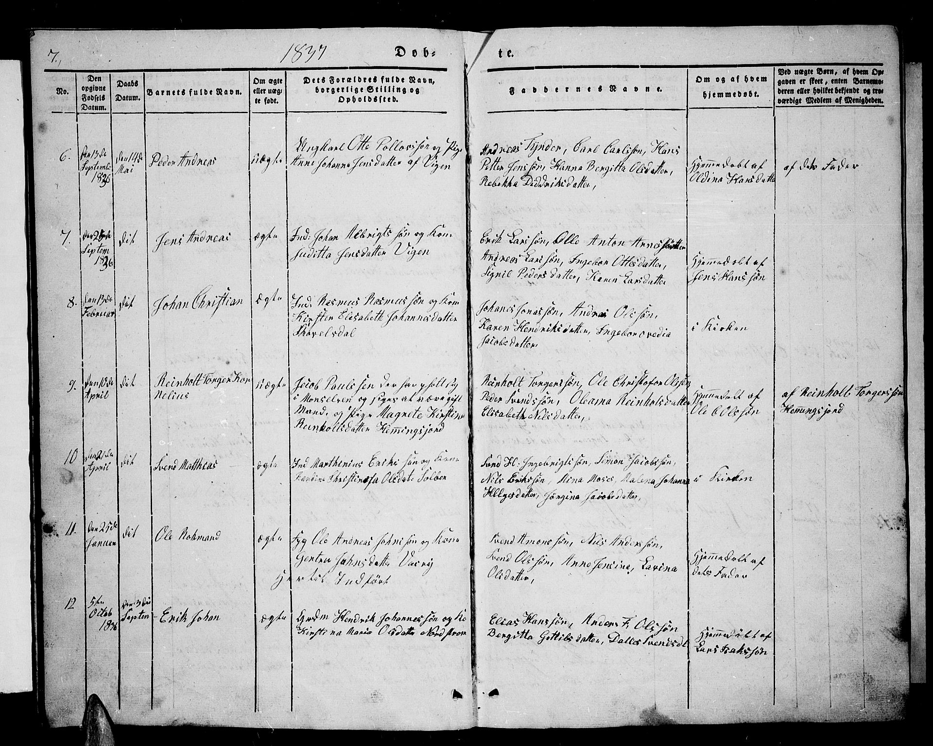 Tranøy sokneprestkontor, AV/SATØ-S-1313/I/Ia/Iab/L0001klokker: Parish register (copy) no. 1, 1835-1853, p. 7