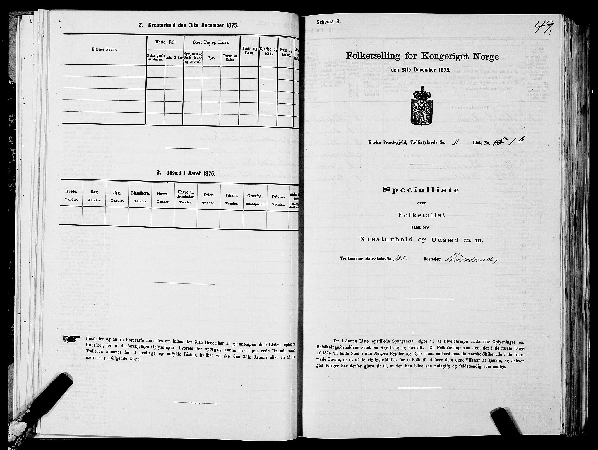 SATØ, 1875 census for 1936P Karlsøy, 1875, p. 2049