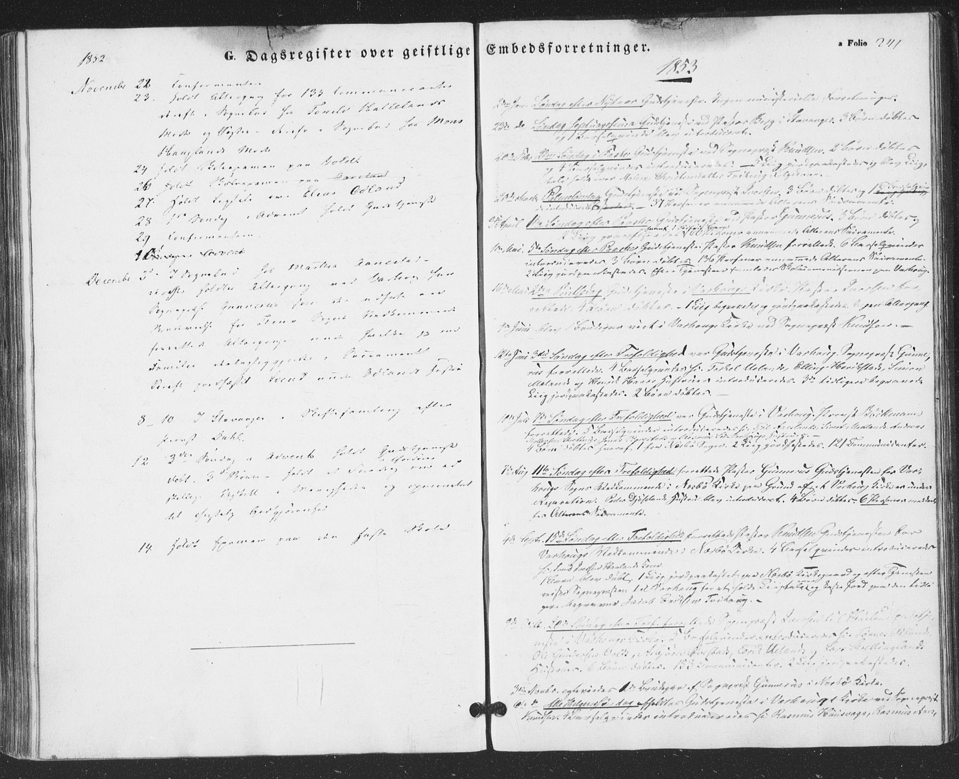 Hå sokneprestkontor, AV/SAST-A-101801/001/30BA/L0007: Parish register (official) no. A 6, 1842-1855, p. 241