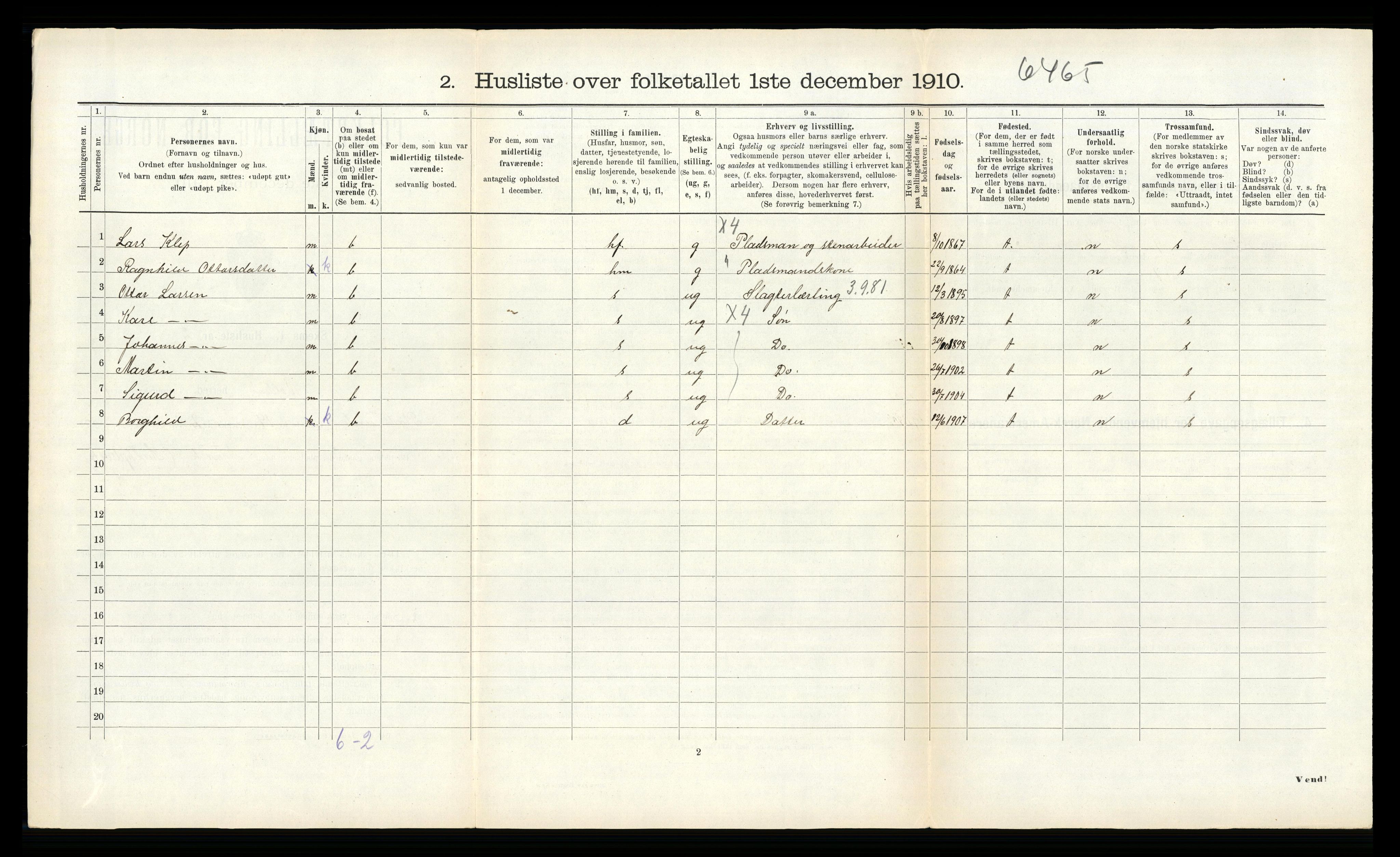 RA, 1910 census for Volda, 1910, p. 529