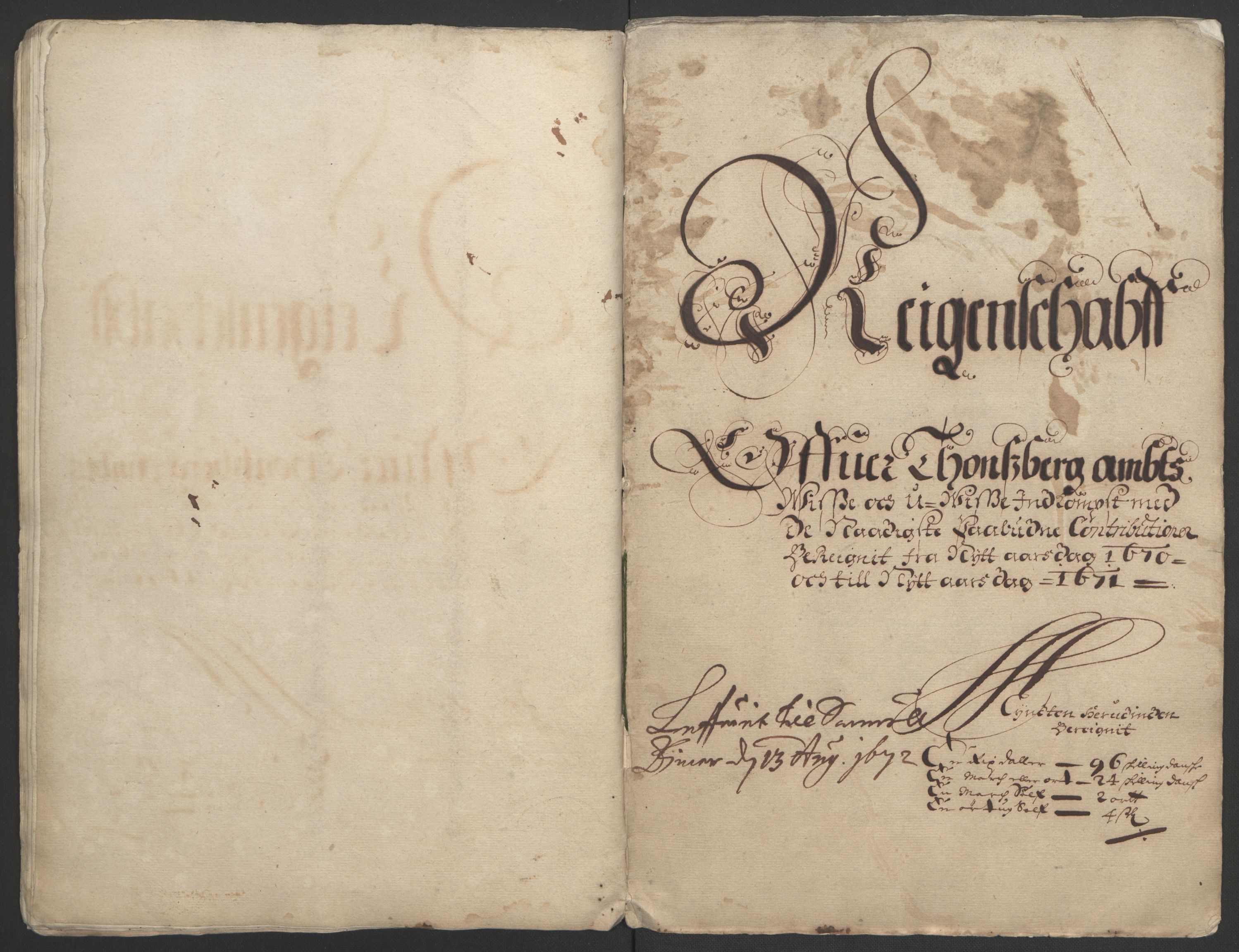 Rentekammeret inntil 1814, Reviderte regnskaper, Fogderegnskap, AV/RA-EA-4092/R32/L1842: Fogderegnskap Jarlsberg grevskap, 1664-1673, p. 243