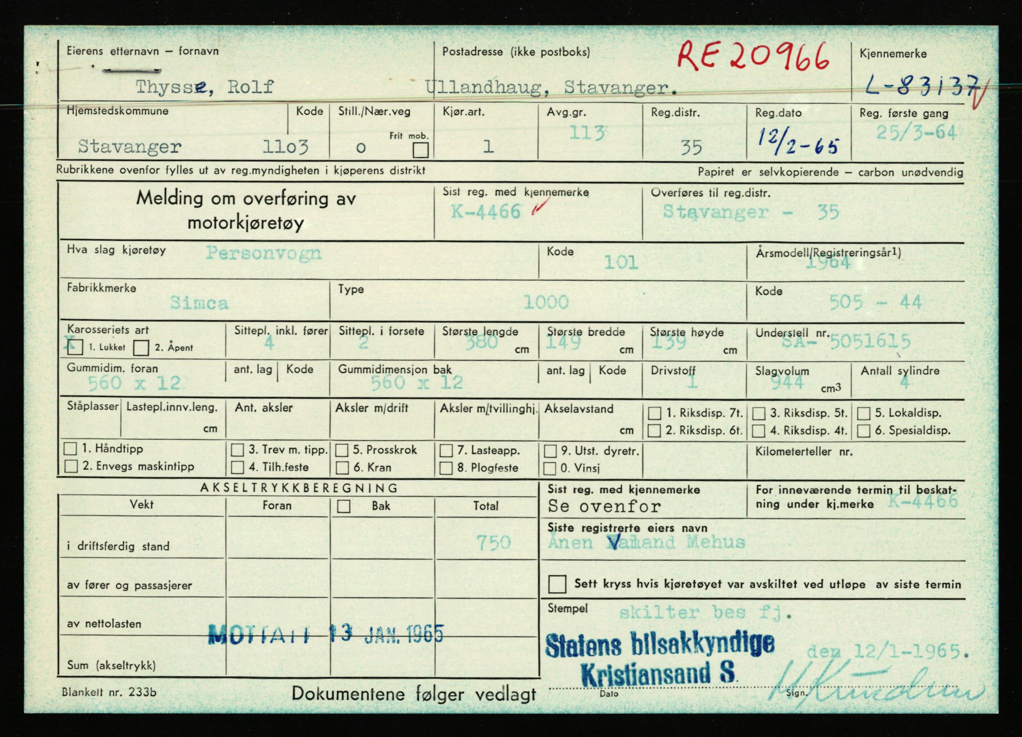 Stavanger trafikkstasjon, AV/SAST-A-101942/0/F/L0072: L-82200 - L-84099, 1930-1971, p. 1155