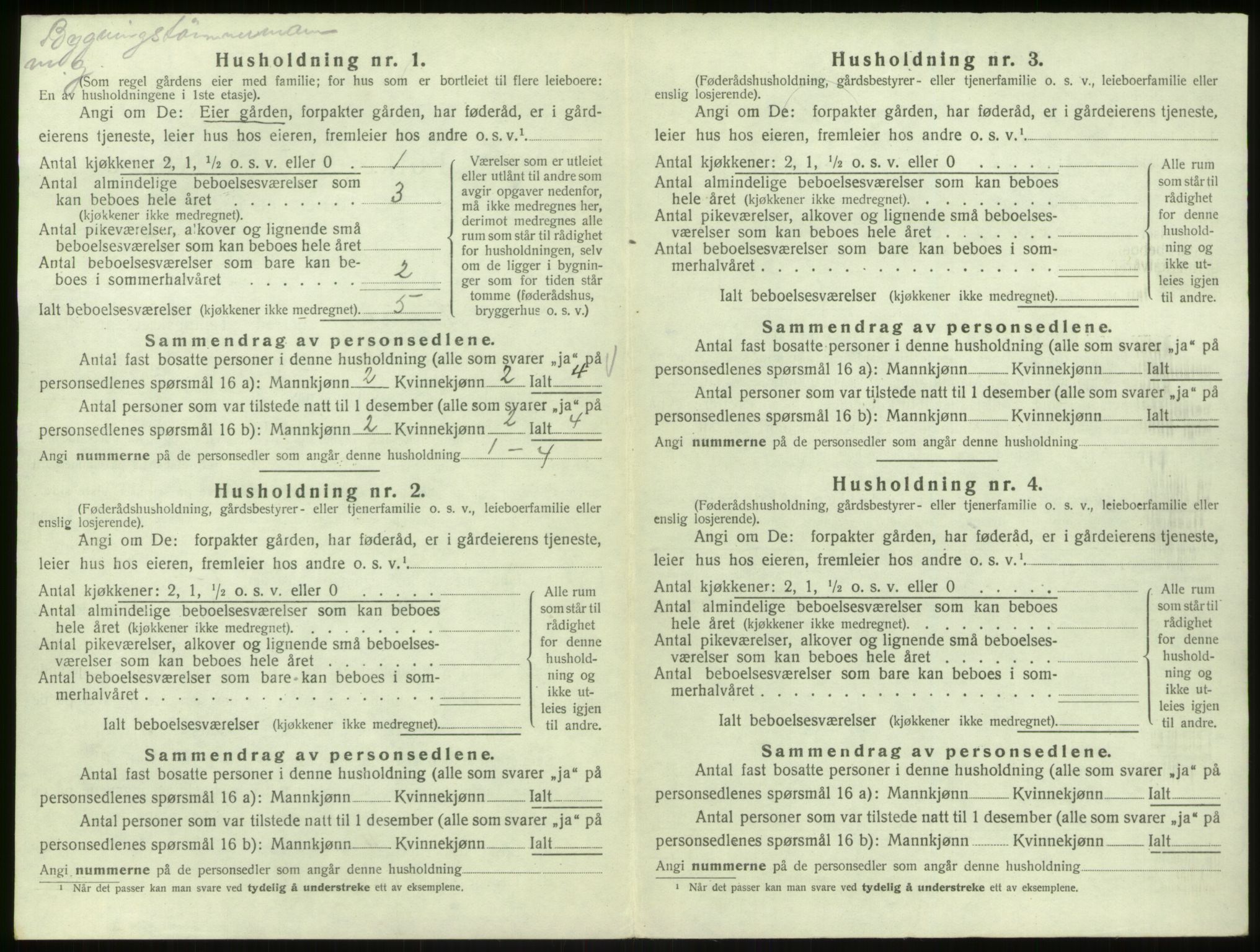 SAB, 1920 census for Hosanger, 1920, p. 479