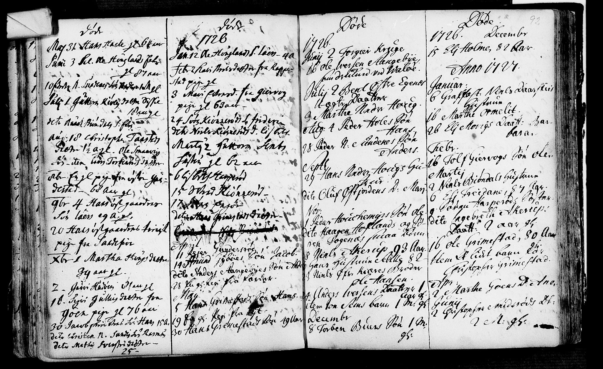 Nøtterøy kirkebøker, AV/SAKO-A-354/F/Fa/L0001: Parish register (official) no. I 1, 1686-1738, p. 91-92