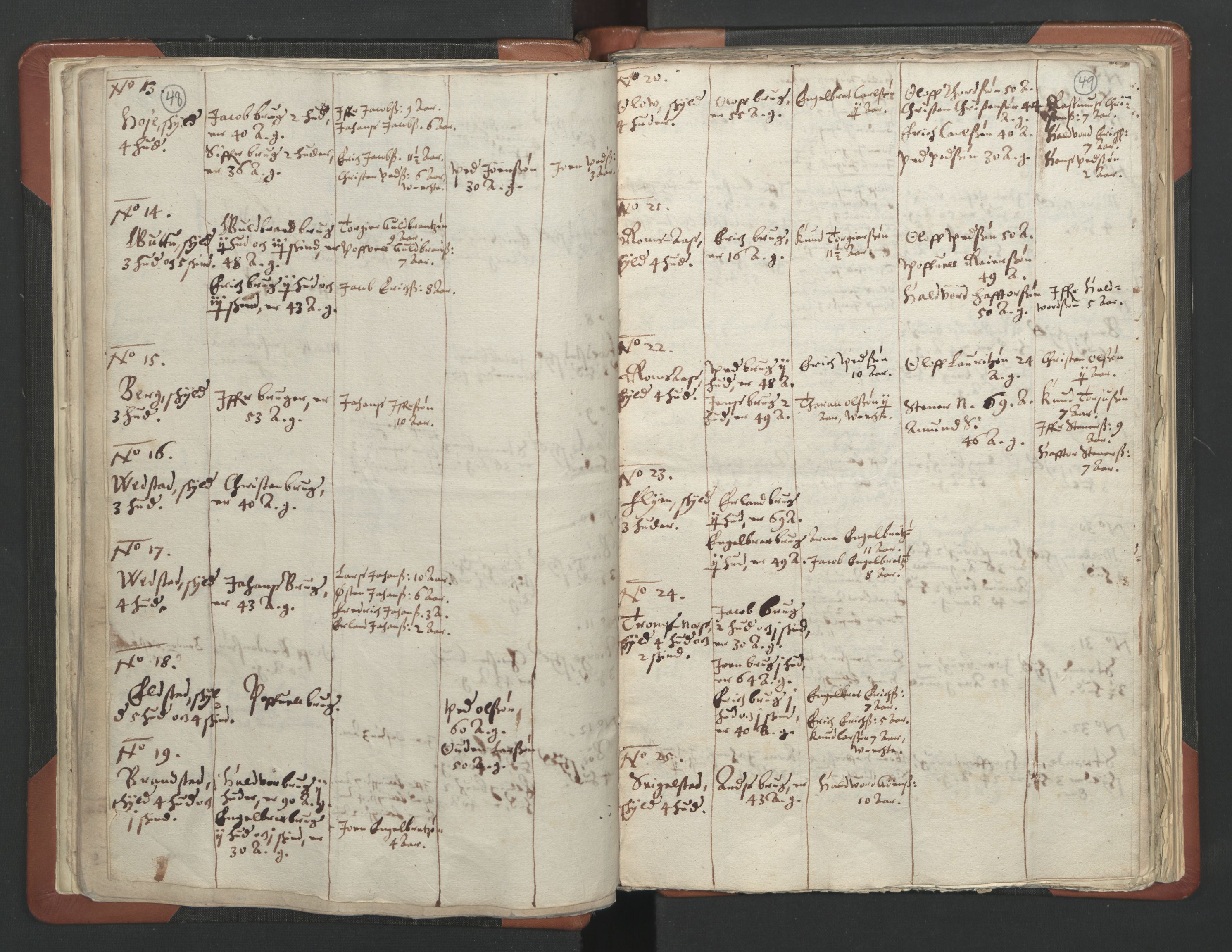 RA, Vicar's Census 1664-1666, no. 6: Gudbrandsdal deanery, 1664-1666, p. 48-49