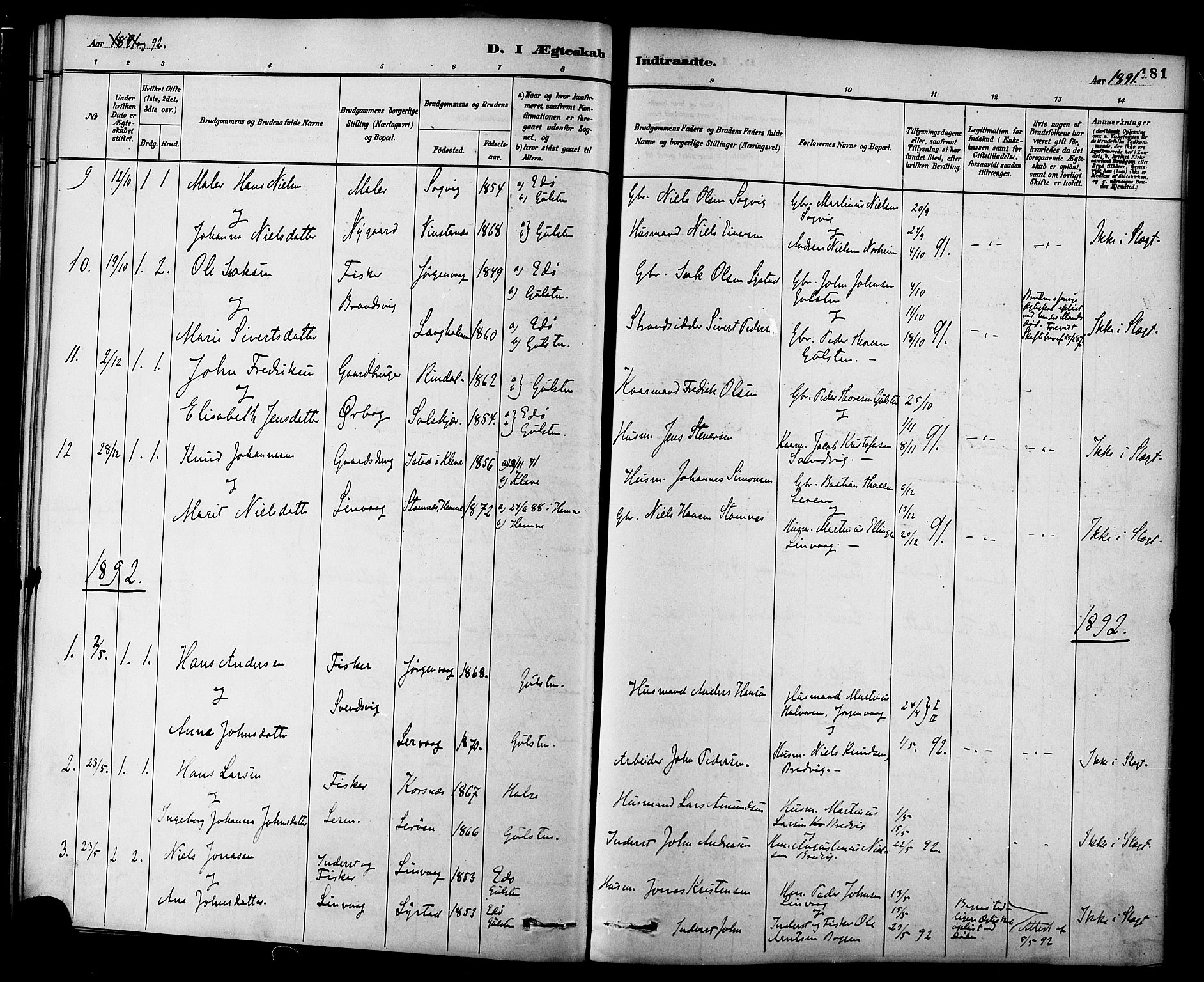 Ministerialprotokoller, klokkerbøker og fødselsregistre - Møre og Romsdal, AV/SAT-A-1454/577/L0896: Parish register (official) no. 577A03, 1880-1898, p. 181