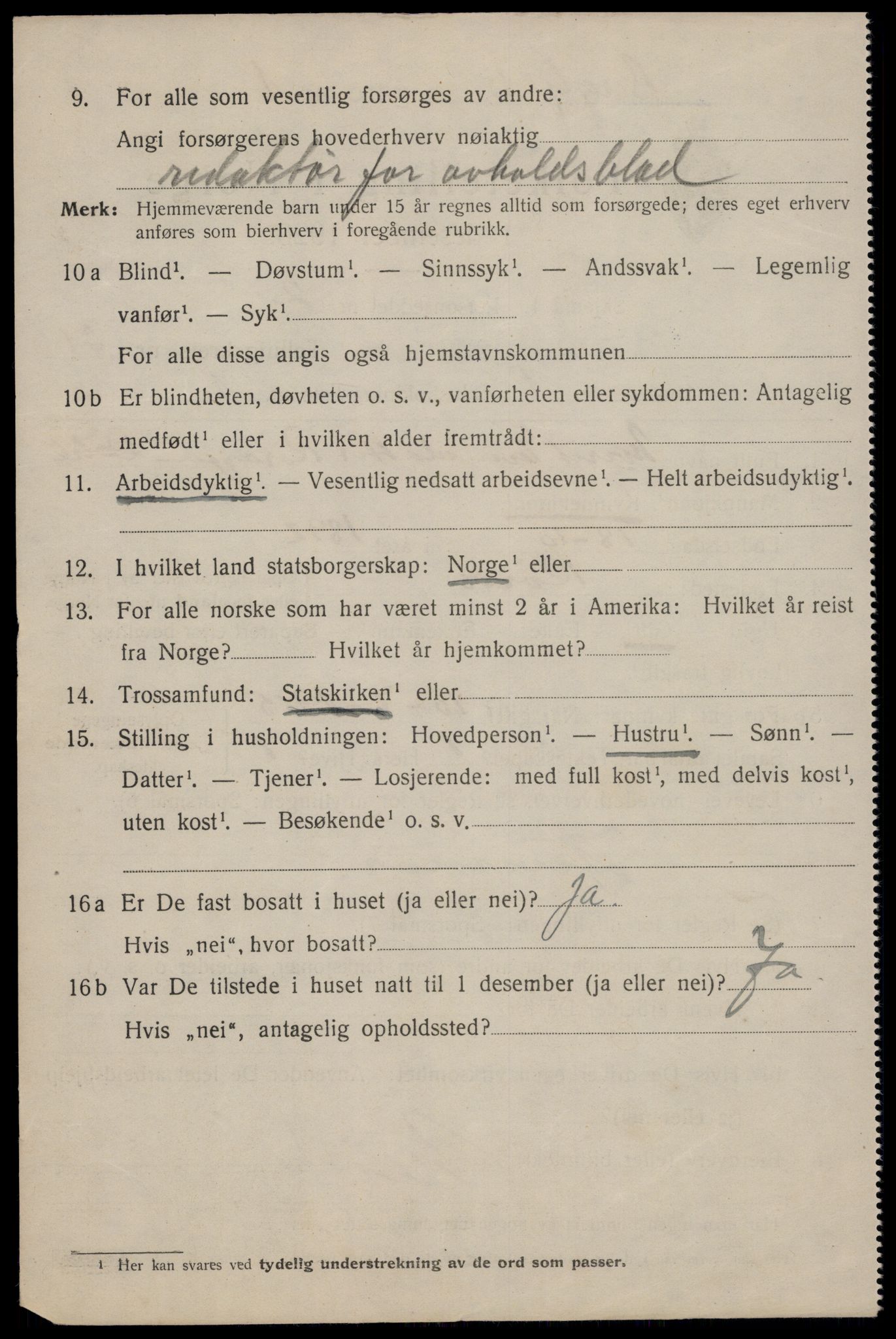 SAT, 1920 census for Trondheim, 1920, p. 76183